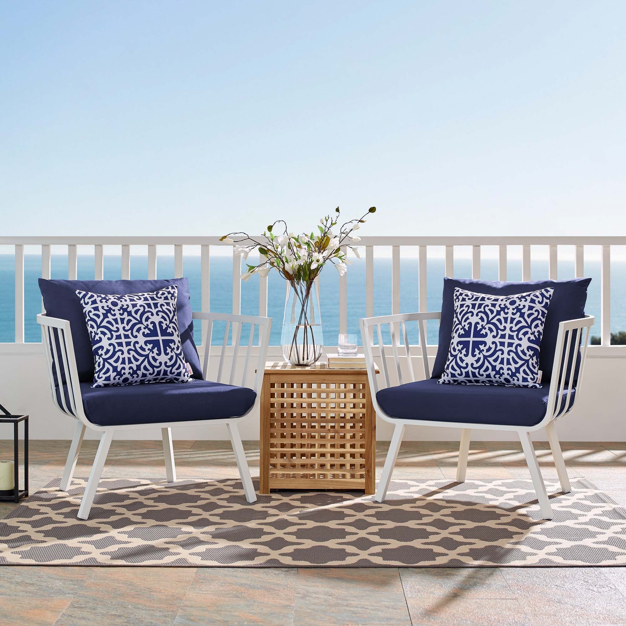 Ensemble de 2 fauteuils d'extérieur en aluminium Riverside