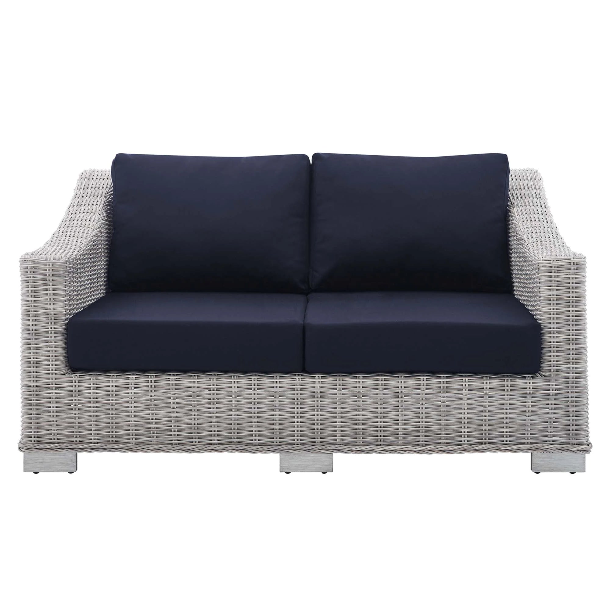 Conway Sunbrella® Outdoor Patio Wicker Rattan Loveseat