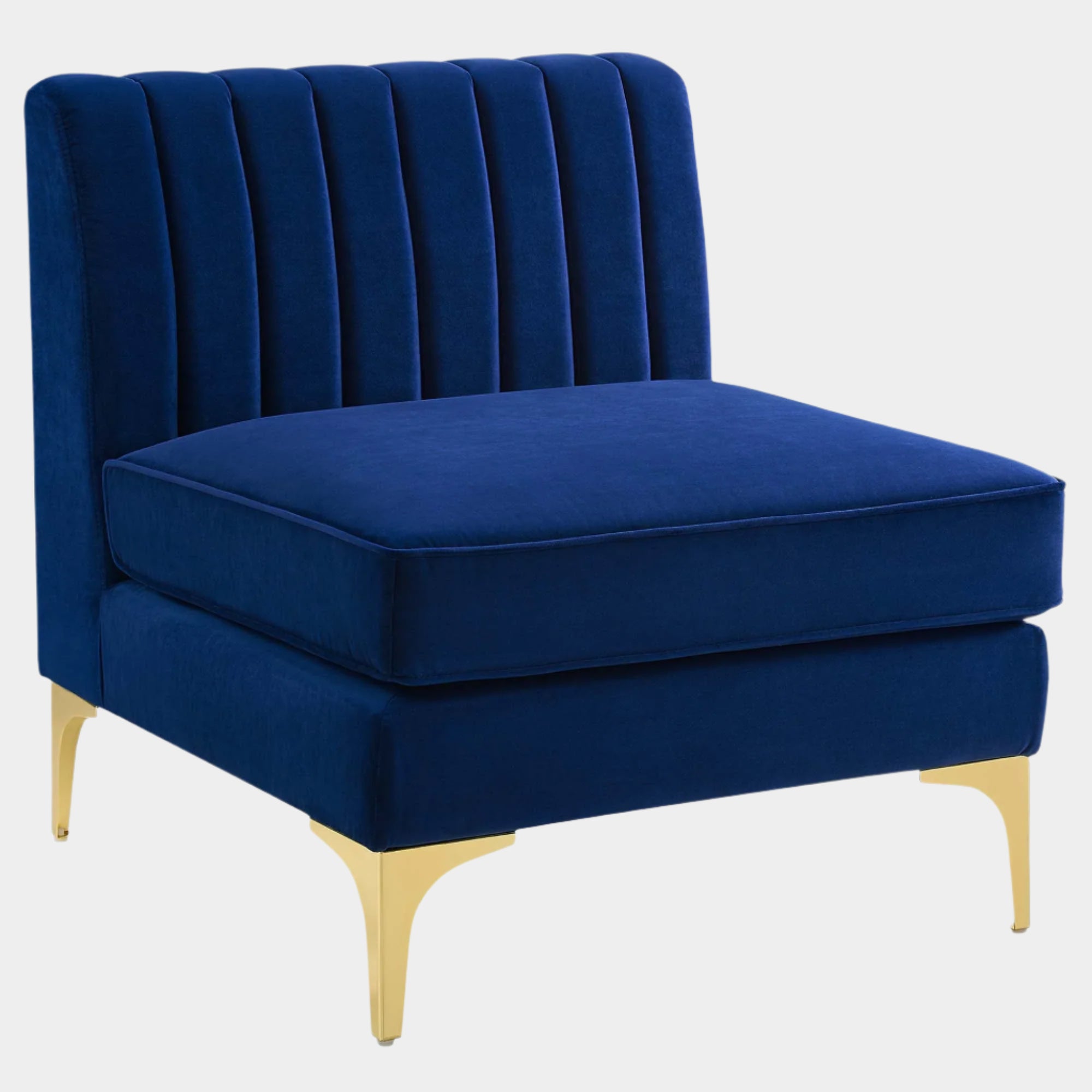 Triumph Channel Tufted Performance Velvet Armless Chair
