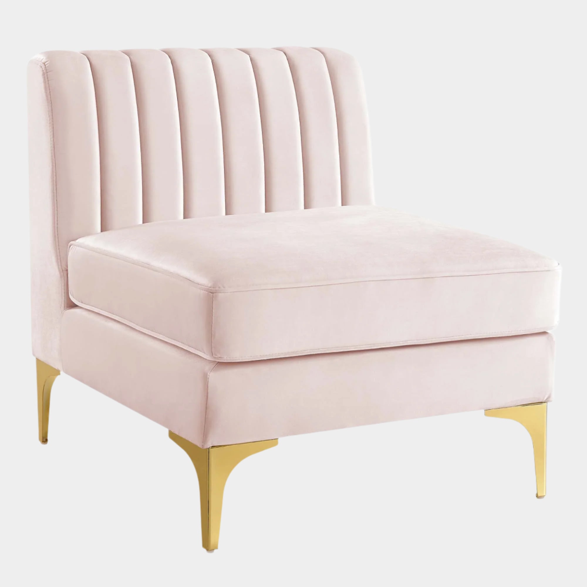 Triumph Channel Tufted Performance Velvet Armless Chair
