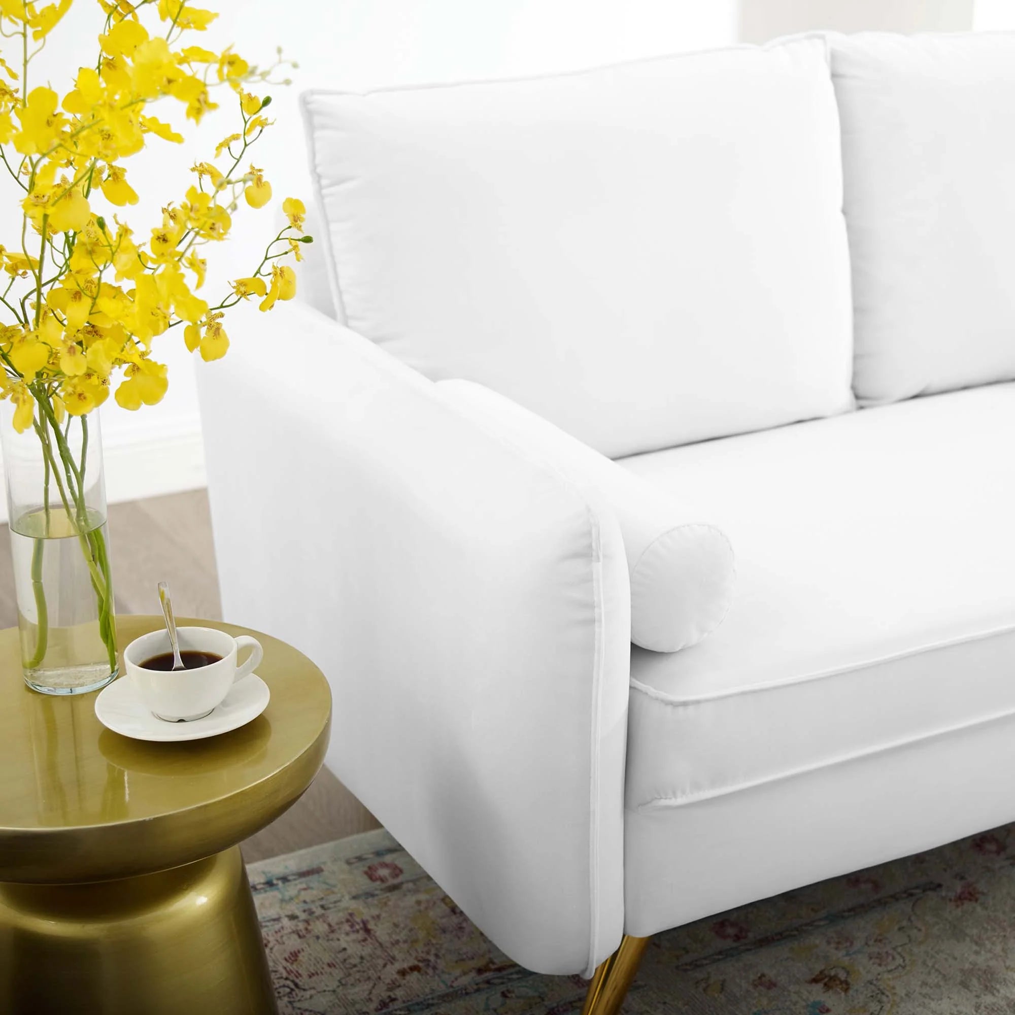 Chaise sans accoudoirs rembourrée en duvet Commix