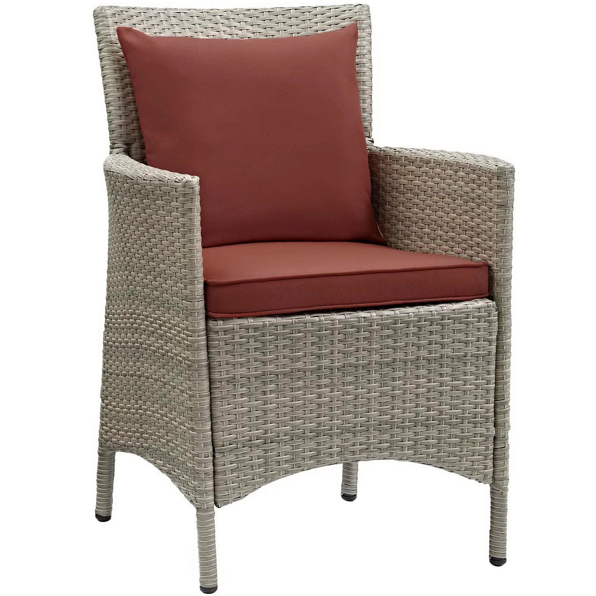 Conduit Outdoor Wicker Rattan Dining Armchair Set of 2