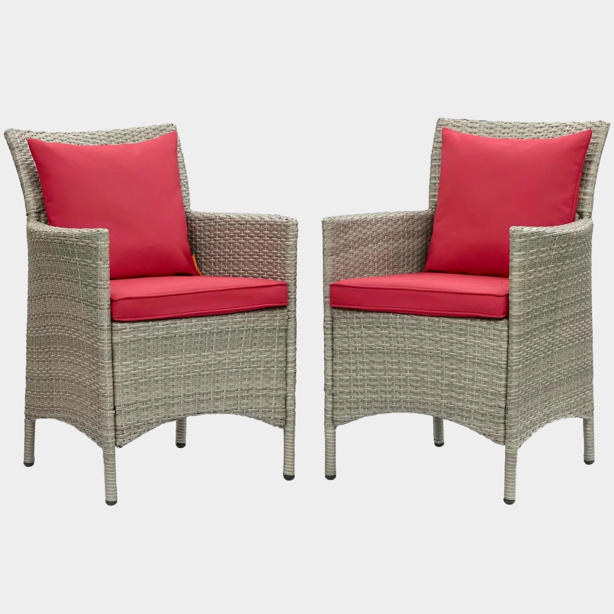 Conduit Outdoor Wicker Rattan Dining Armchair Set of 2