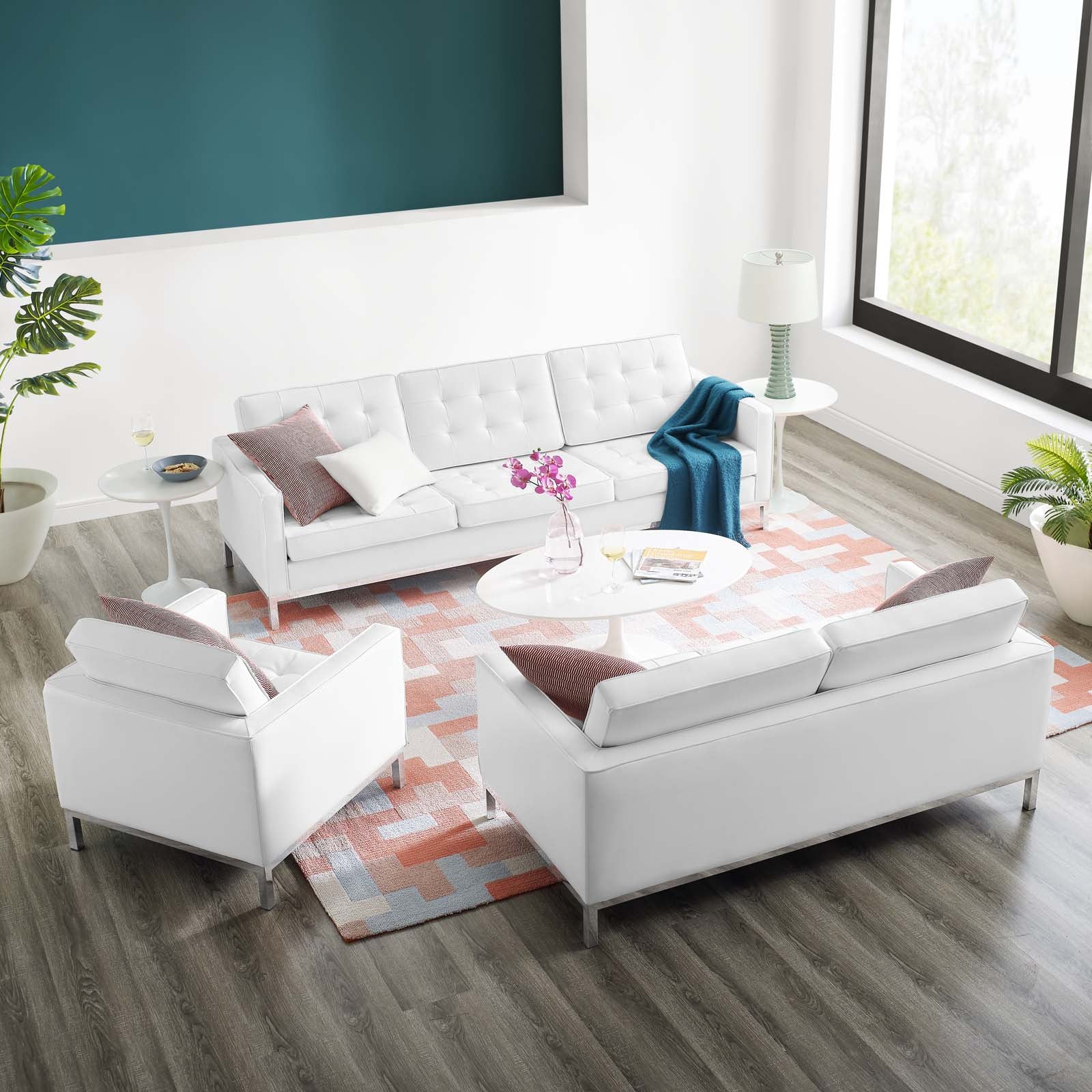 Chaise sans accoudoirs rembourrée en duvet Commix