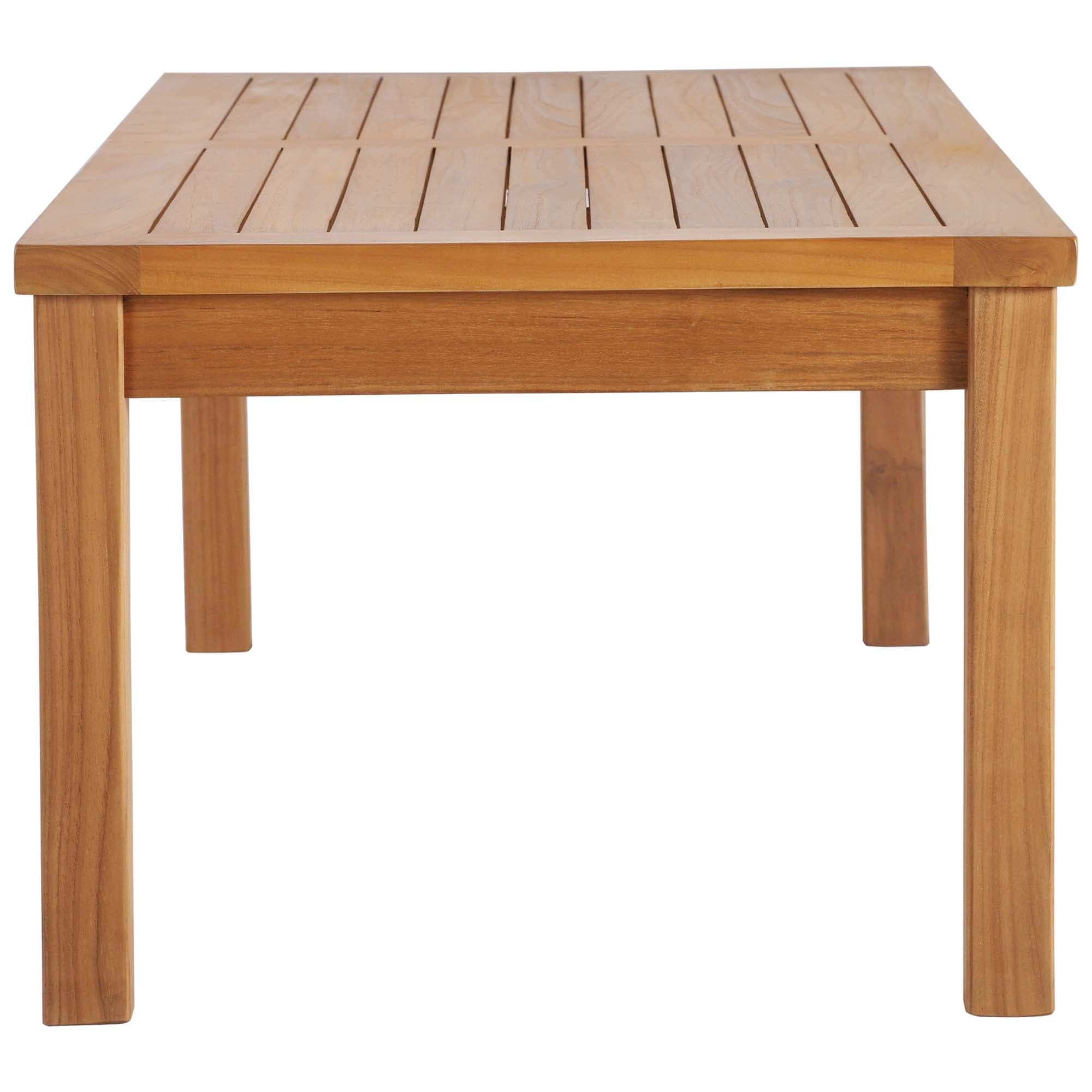 Upland Outdoor Patio Teak Wood Coffee Table in Natural