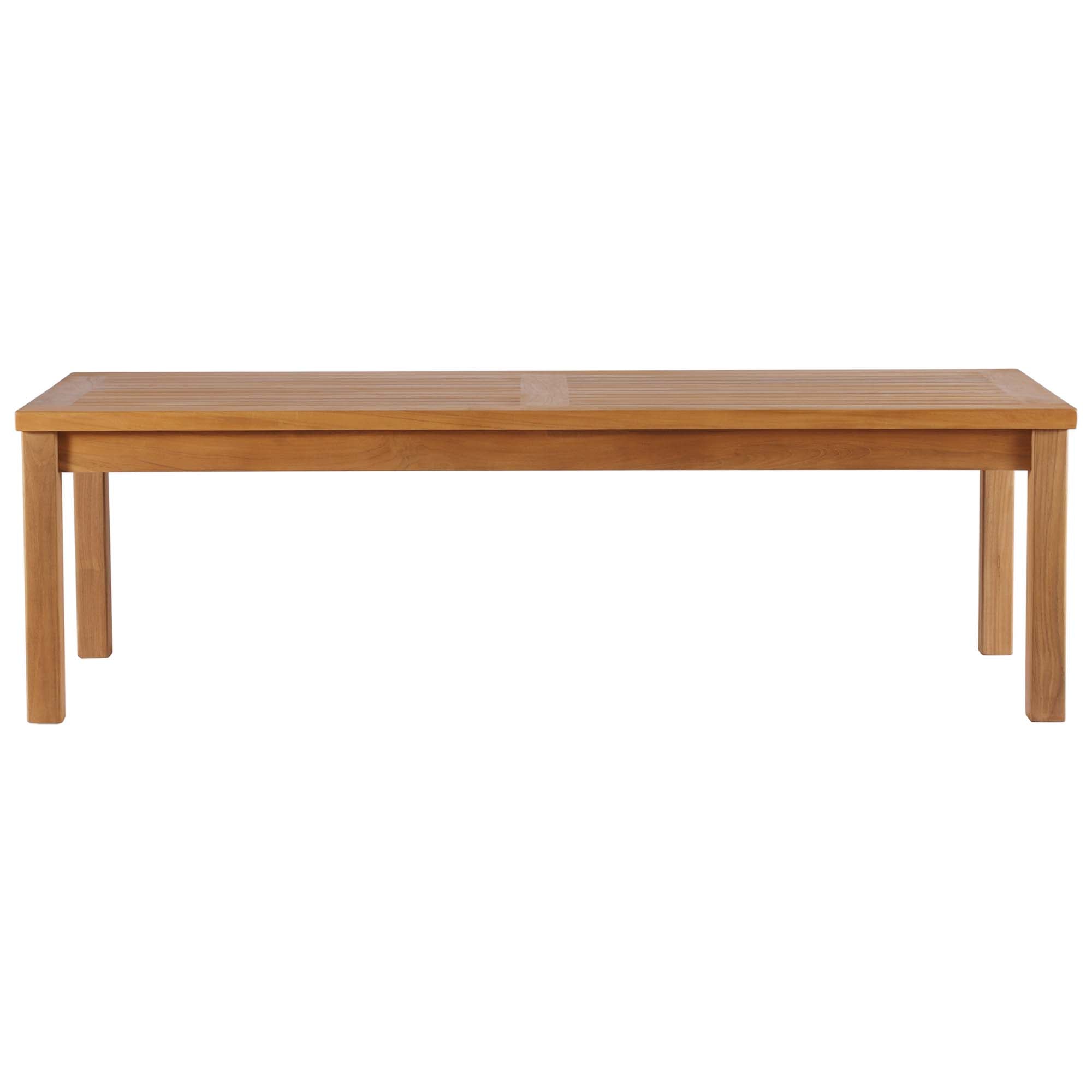 Upland Outdoor Patio Teak Wood Coffee Table in Natural