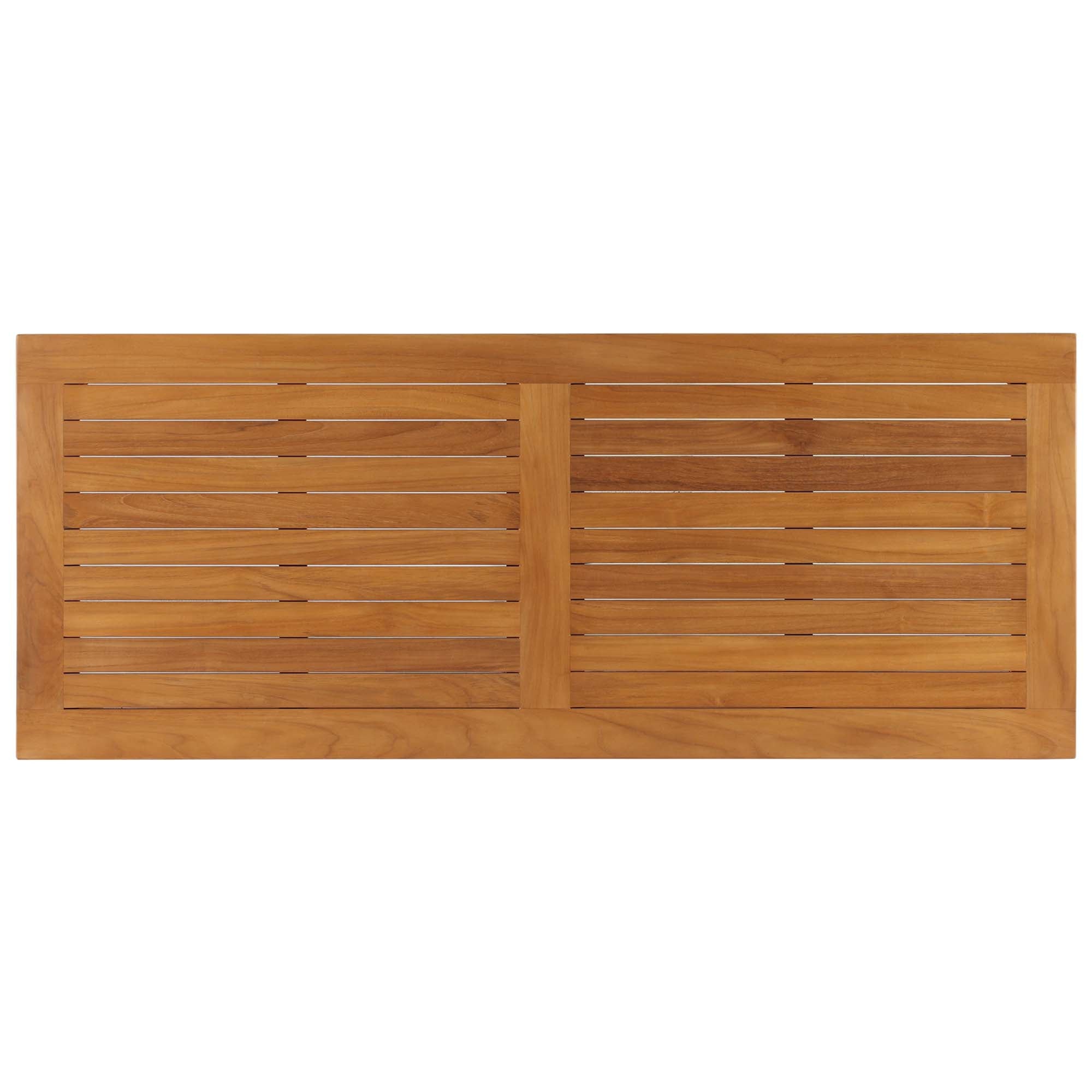 Upland Outdoor Patio Teak Wood Coffee Table in Natural