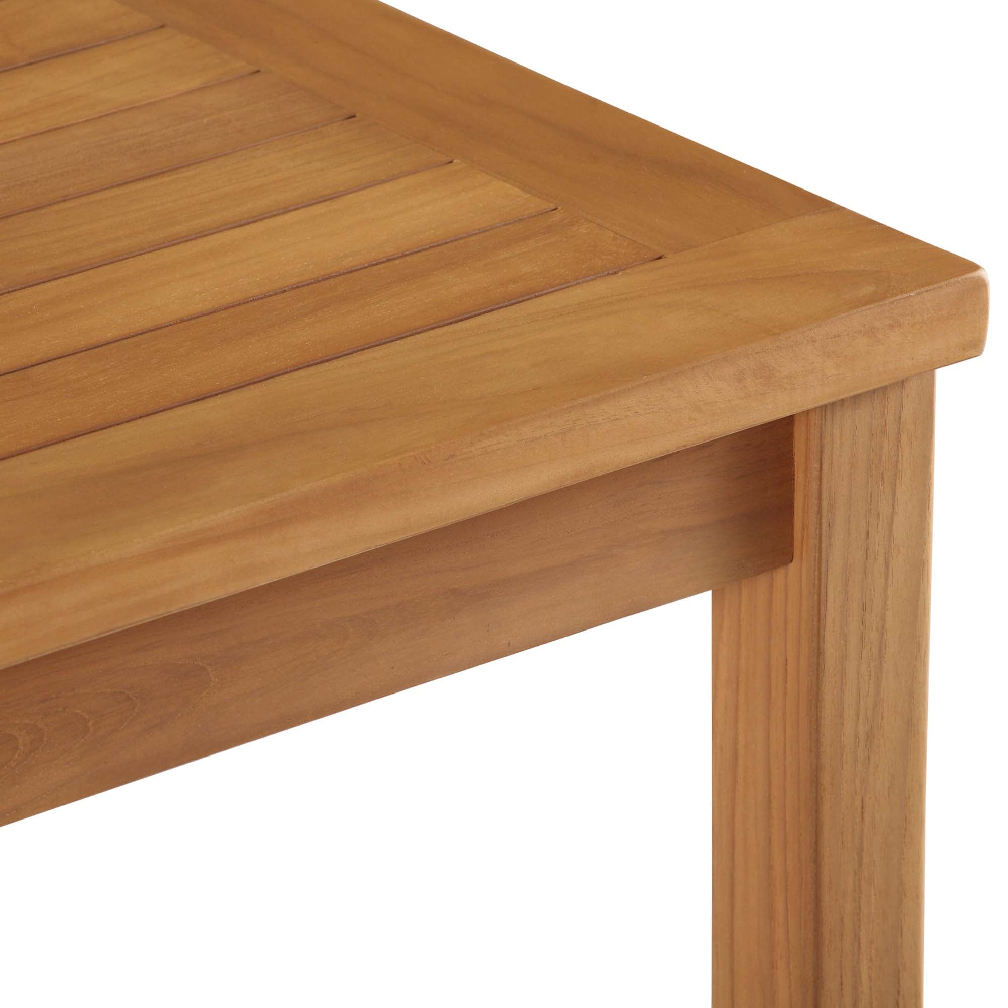 Upland Outdoor Patio Teak Wood Coffee Table in Natural
