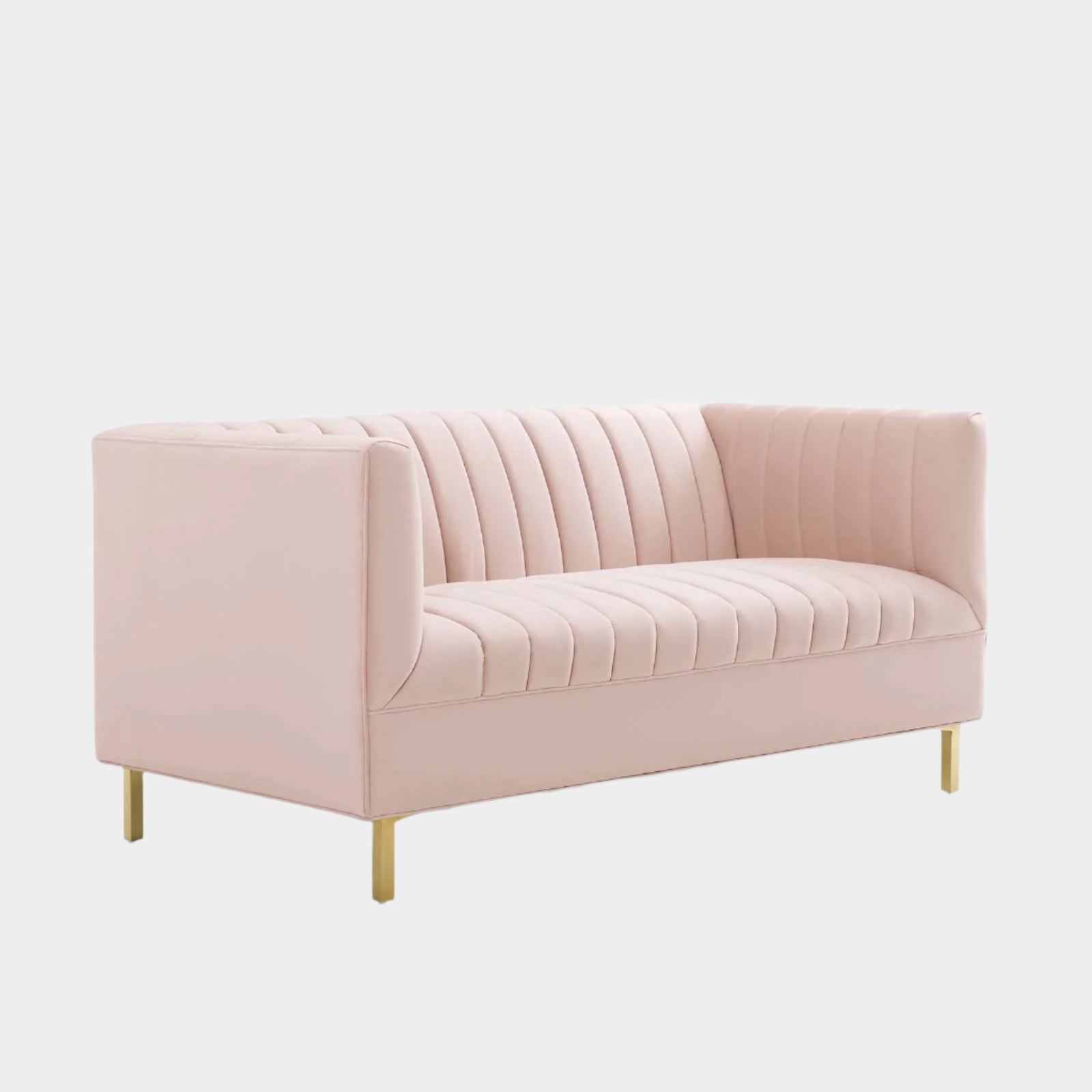 Shift Channel Tufted Performance Velvet Loveseat