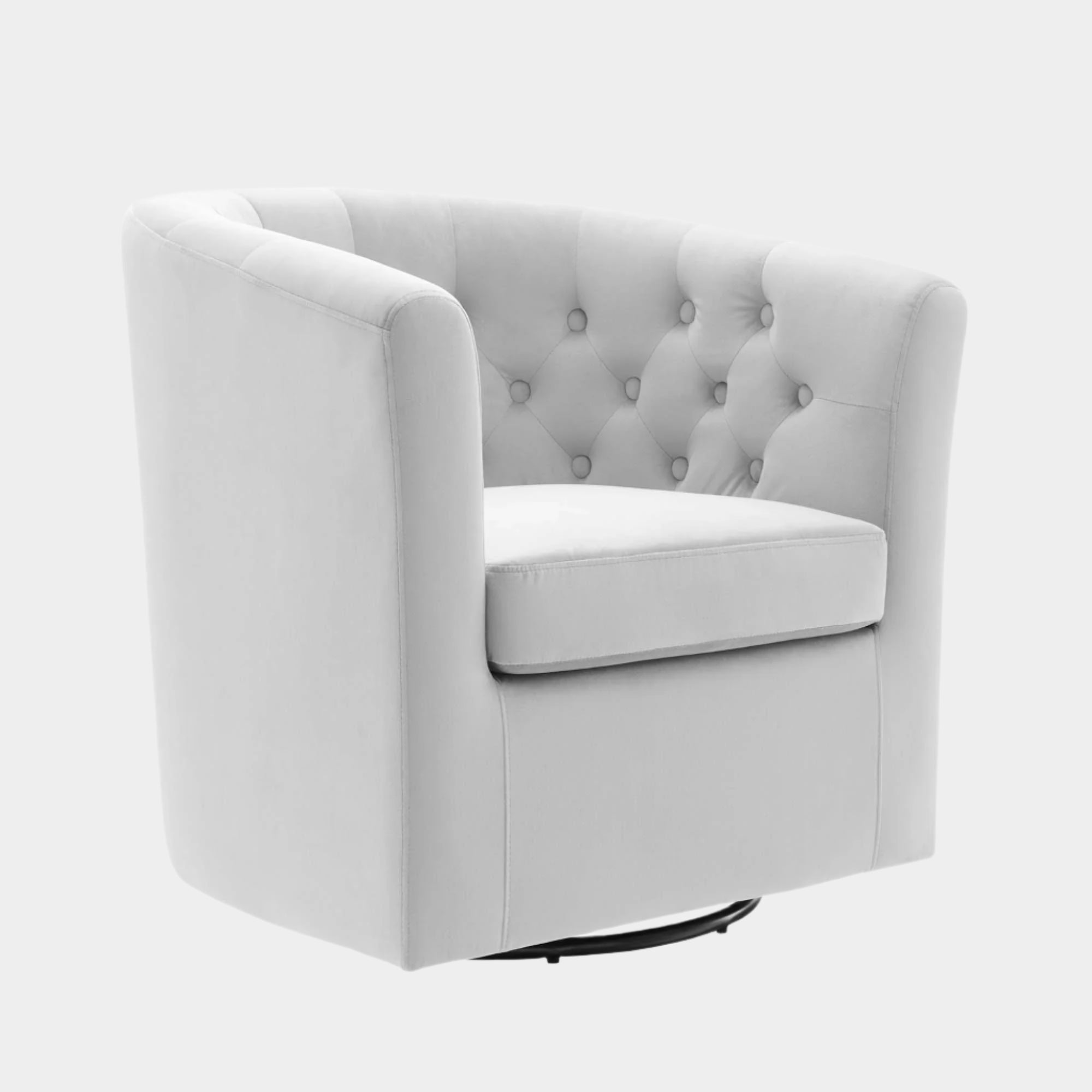 Fauteuil pivotant capitonné en velours haute performance Prospect