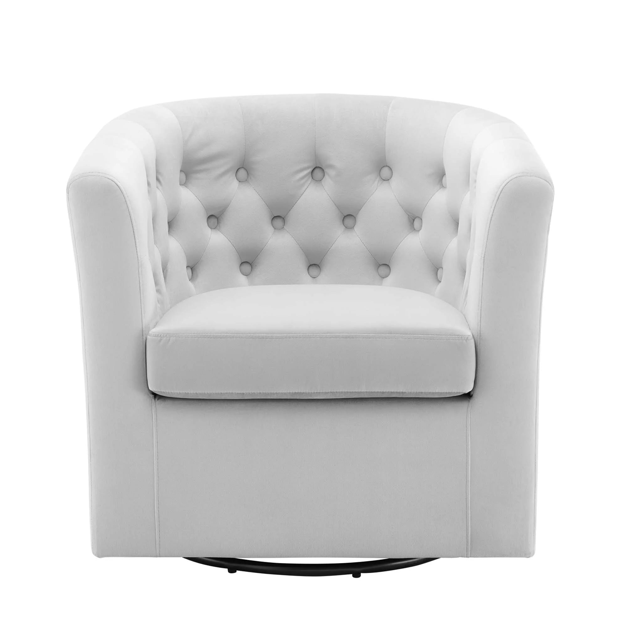 Fauteuil pivotant capitonné en velours haute performance Prospect