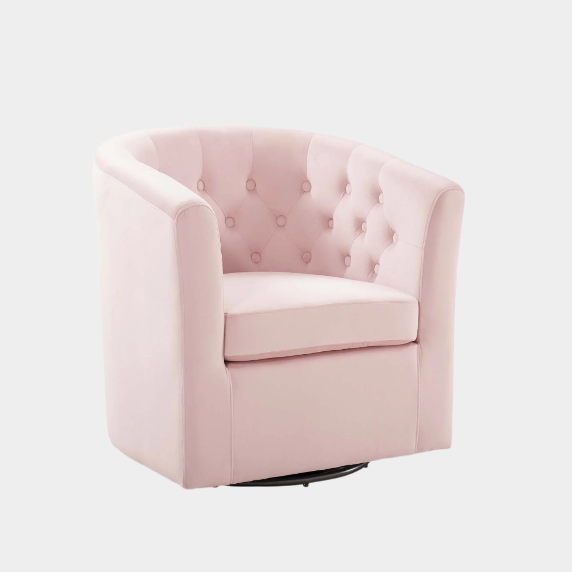Fauteuil pivotant capitonné en velours haute performance Prospect