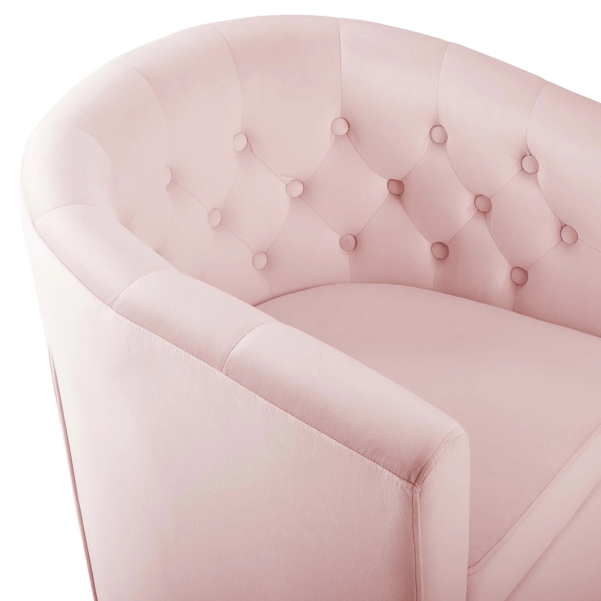 Fauteuil pivotant capitonné en velours haute performance Prospect