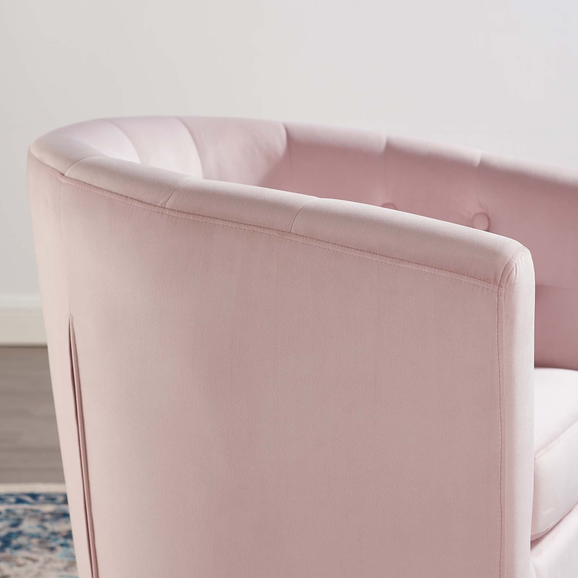 Fauteuil pivotant capitonné en velours haute performance Prospect