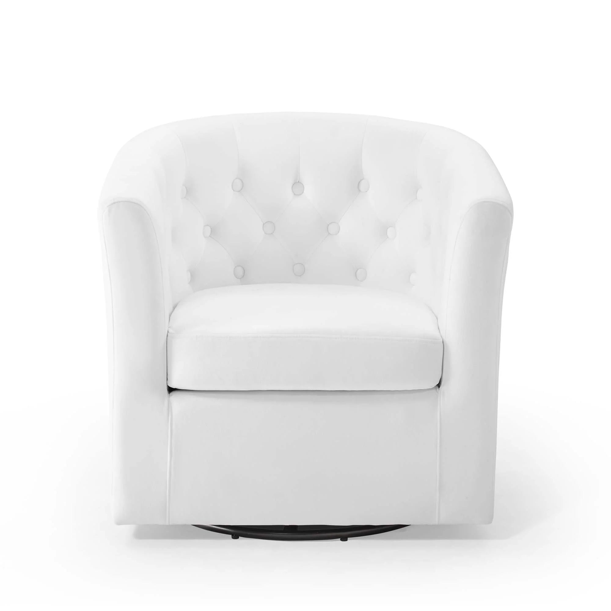 Fauteuil pivotant capitonné en velours haute performance Prospect
