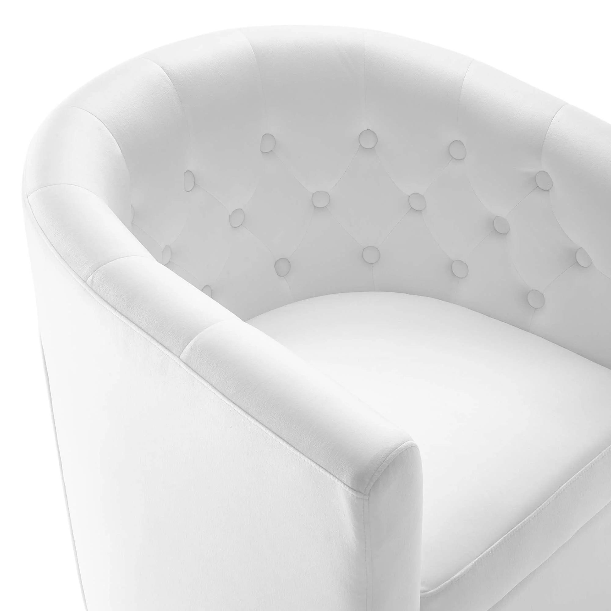 Fauteuil pivotant capitonné en velours haute performance Prospect