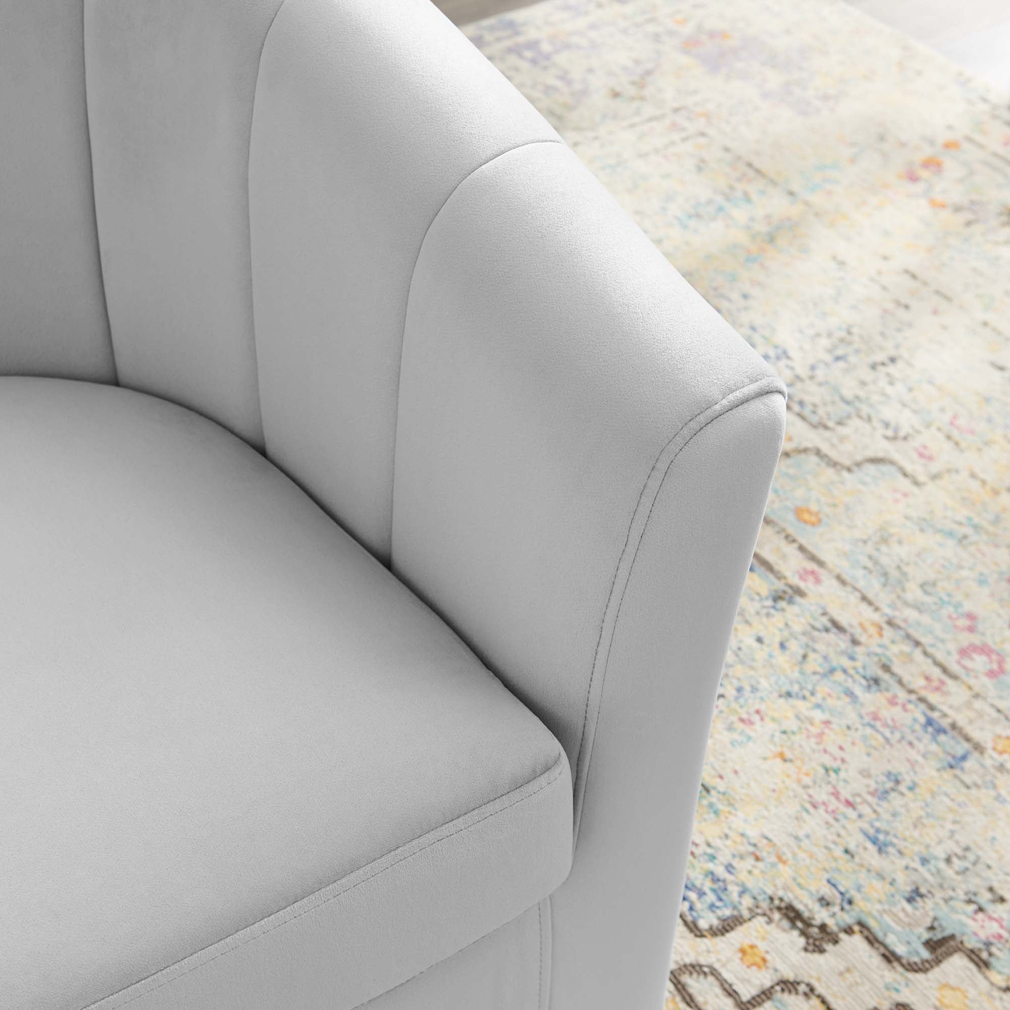 Fauteuil pivotant en velours Prospect Performance