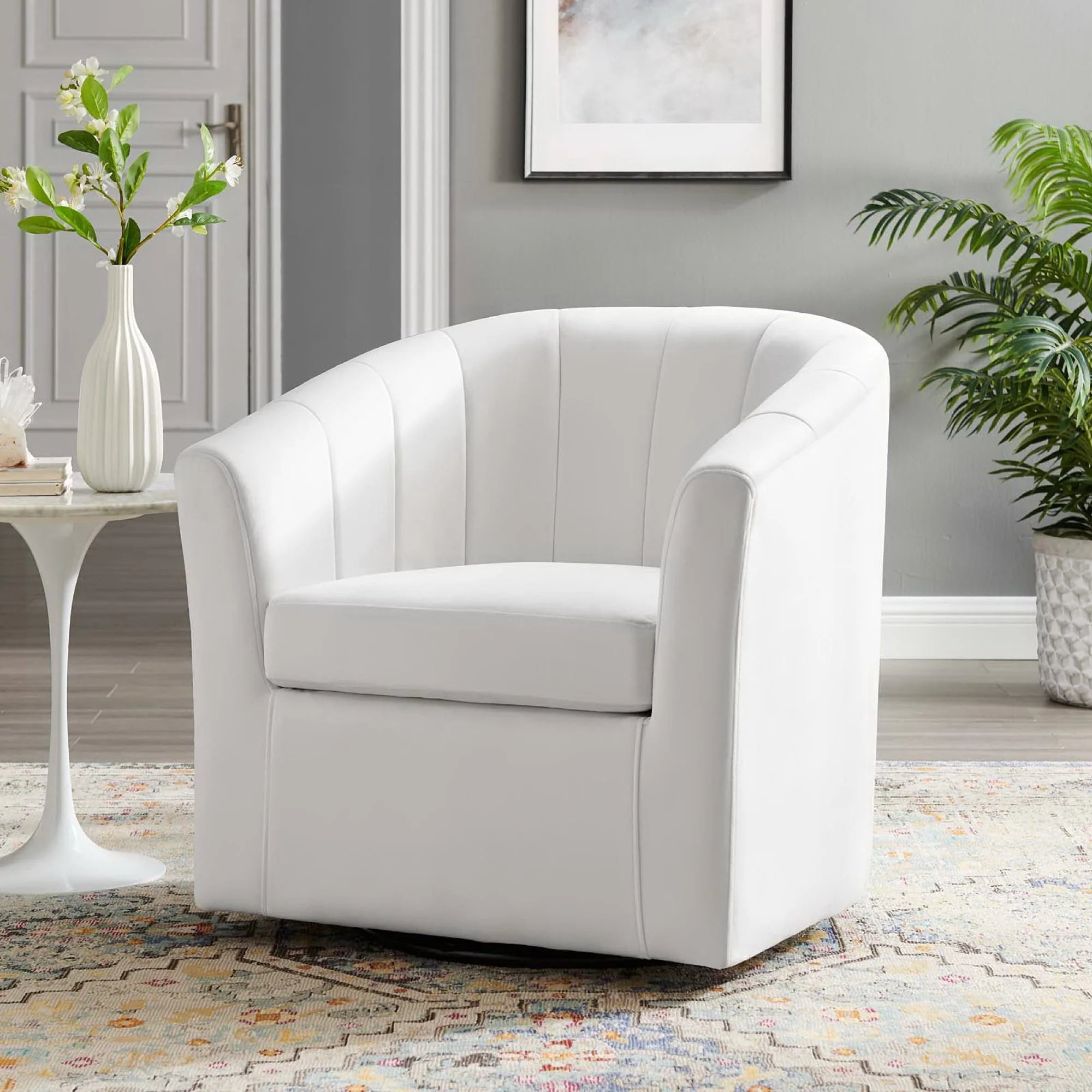 Fauteuil pivotant en velours Prospect Performance