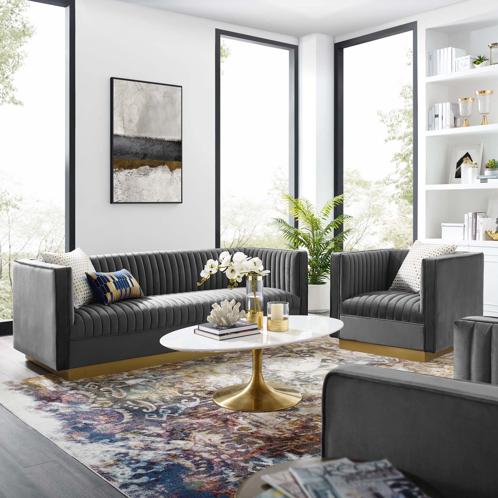 Chaise sans accoudoirs rembourrée en duvet Commix