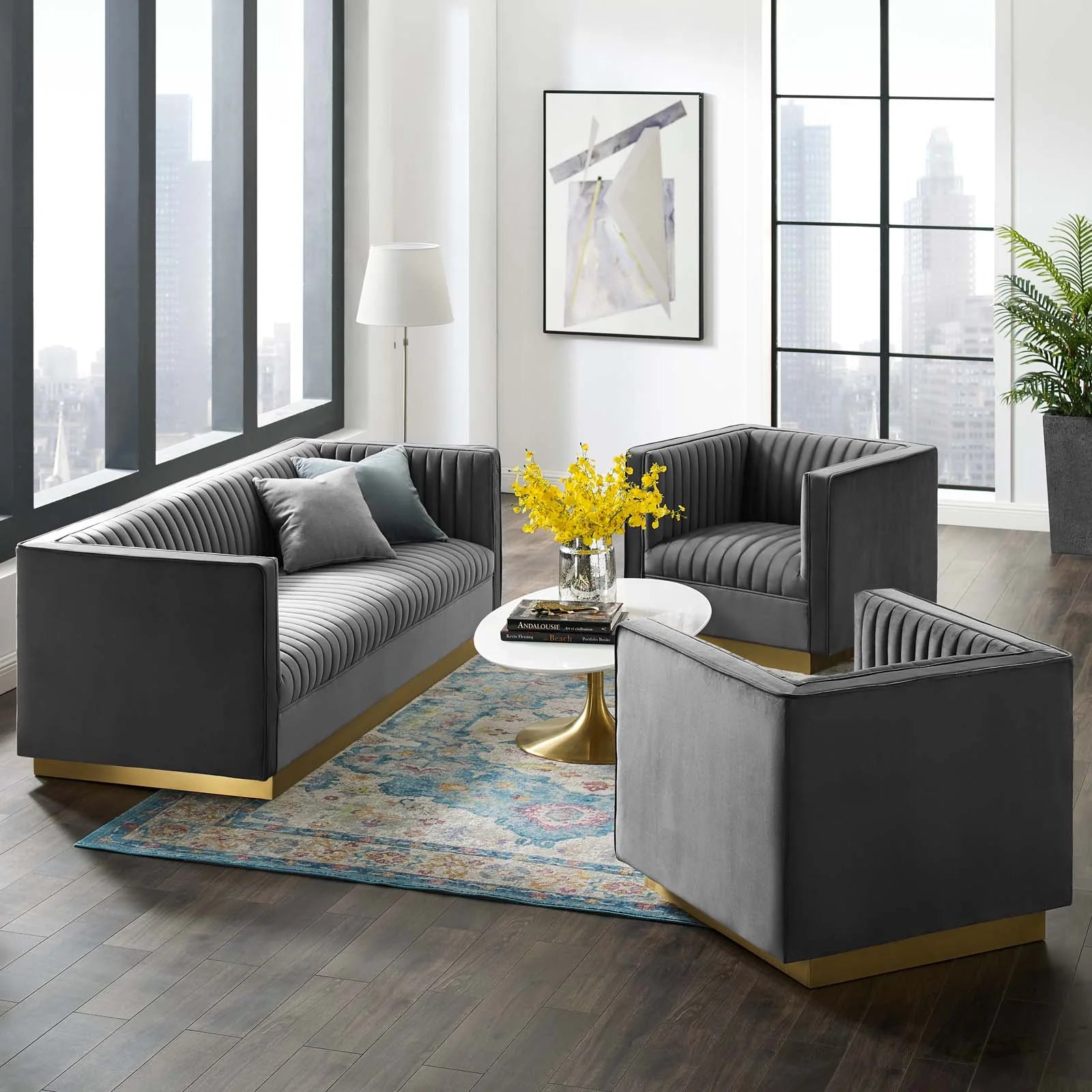 Chaise sans accoudoirs rembourrée en duvet Commix