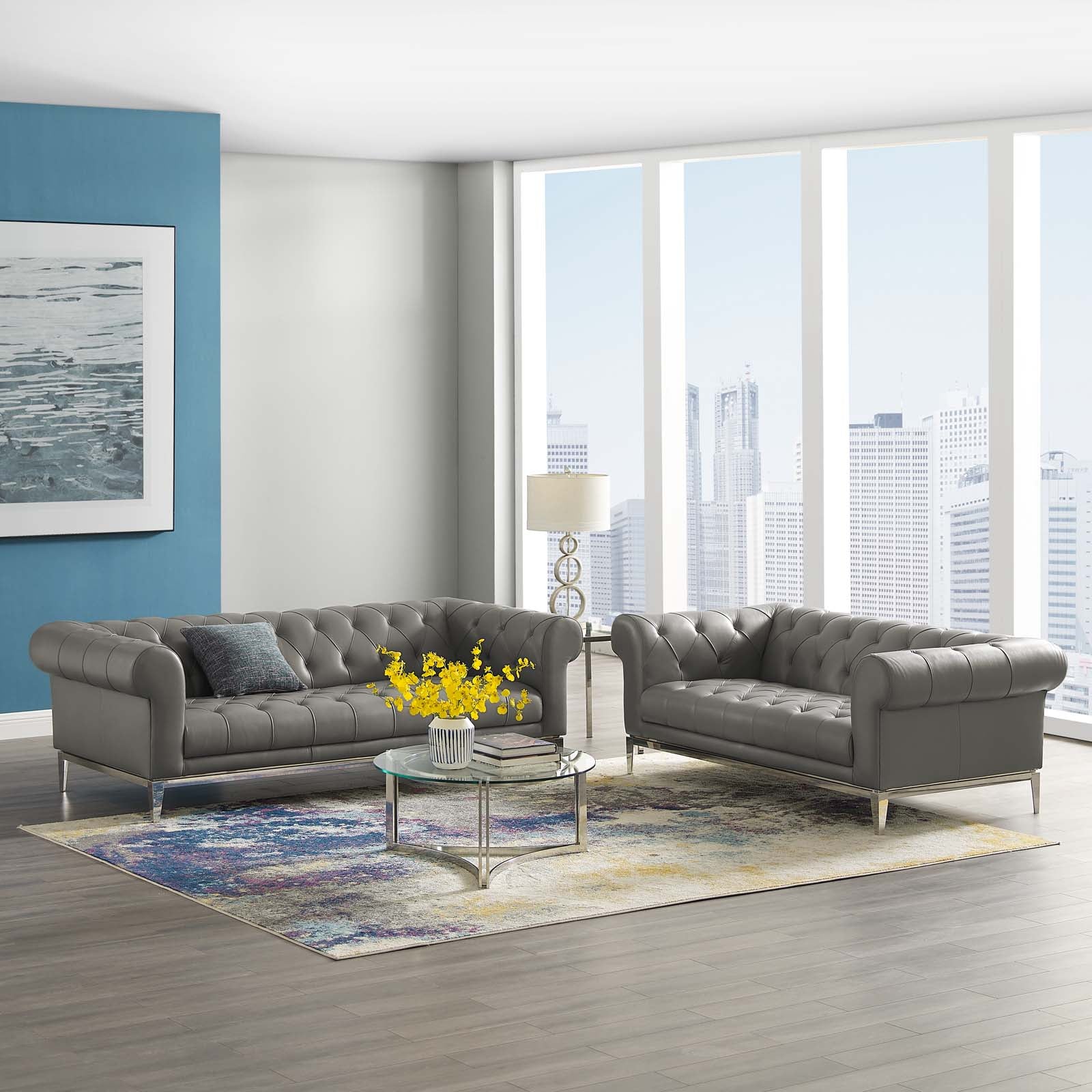 Chaise sans accoudoirs rembourrée en duvet Commix