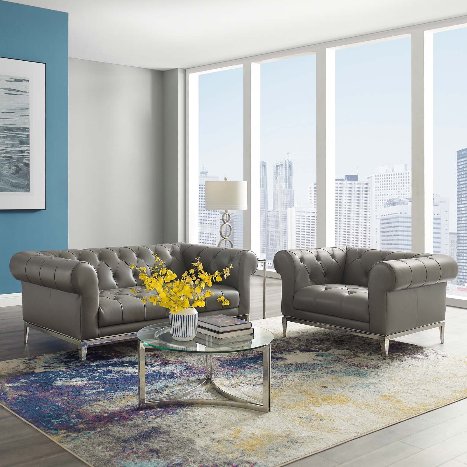 Chaise sans accoudoirs rembourrée en duvet Commix