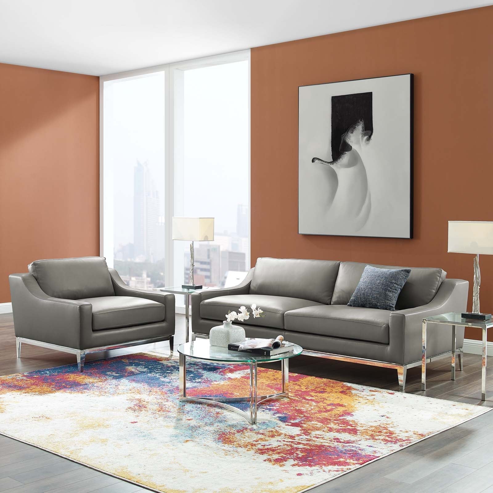Chaise sans accoudoirs rembourrée en duvet Commix