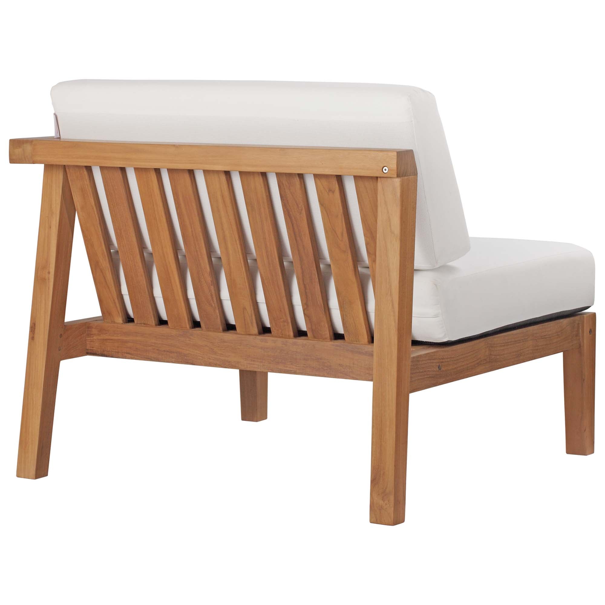 Bayport 3-Piece Outdoor Patio Teak Wood Sectional Sofa Set in Natural White