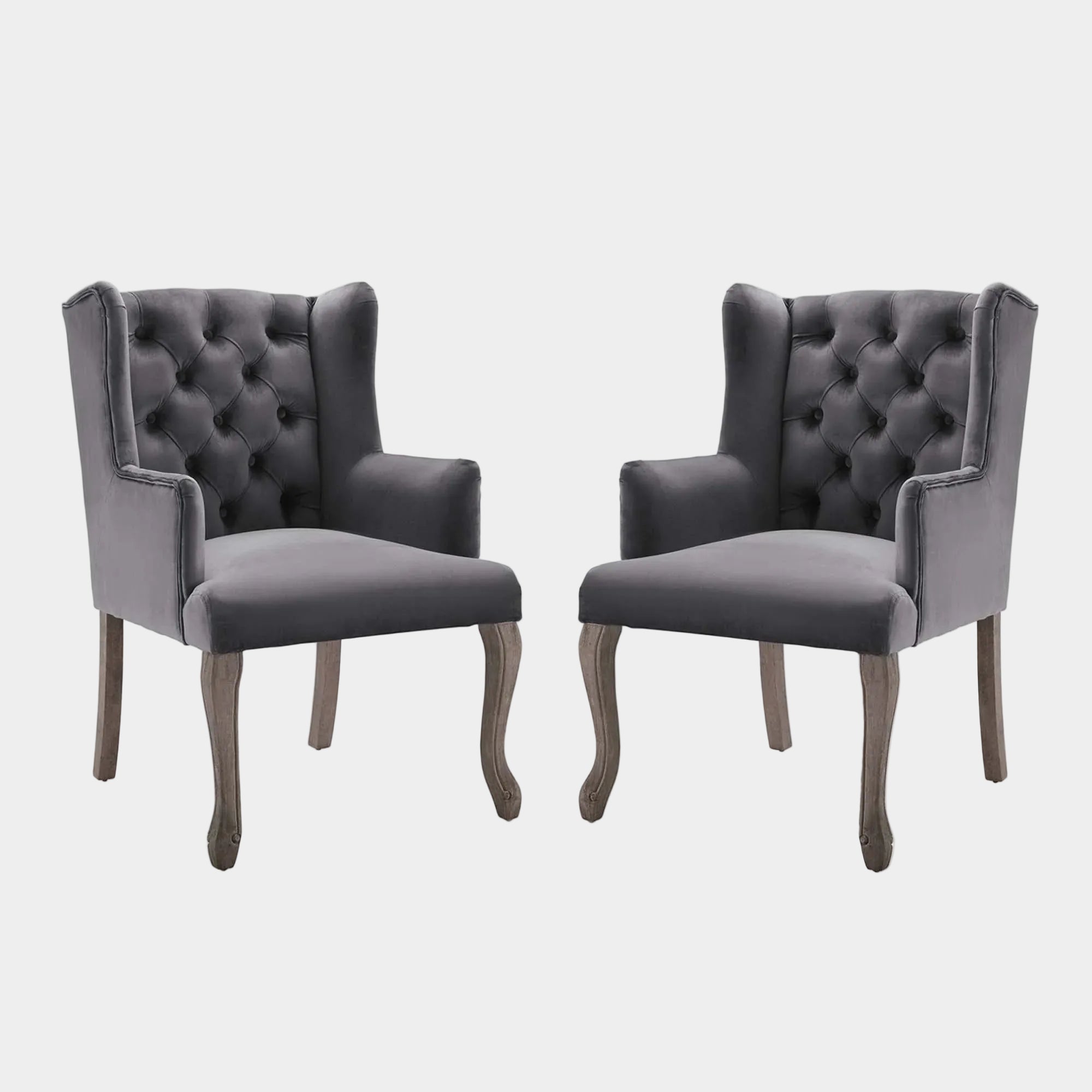 Realm Performance Velvet Armchair Set of 2