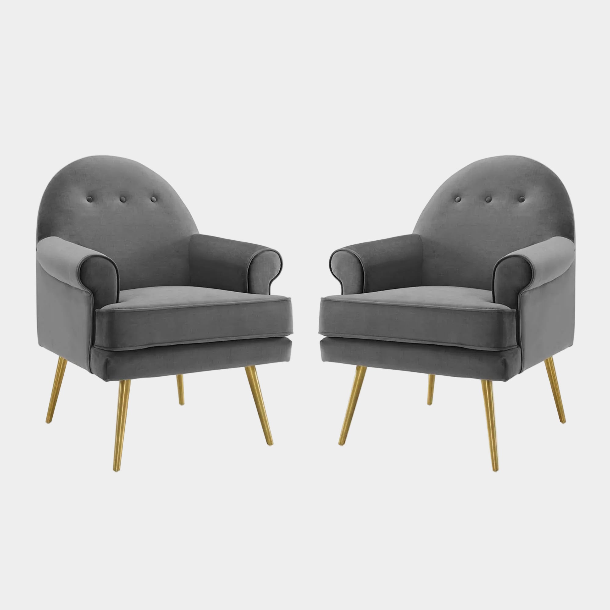 Revive Performance Velvet Armchair Set of 2