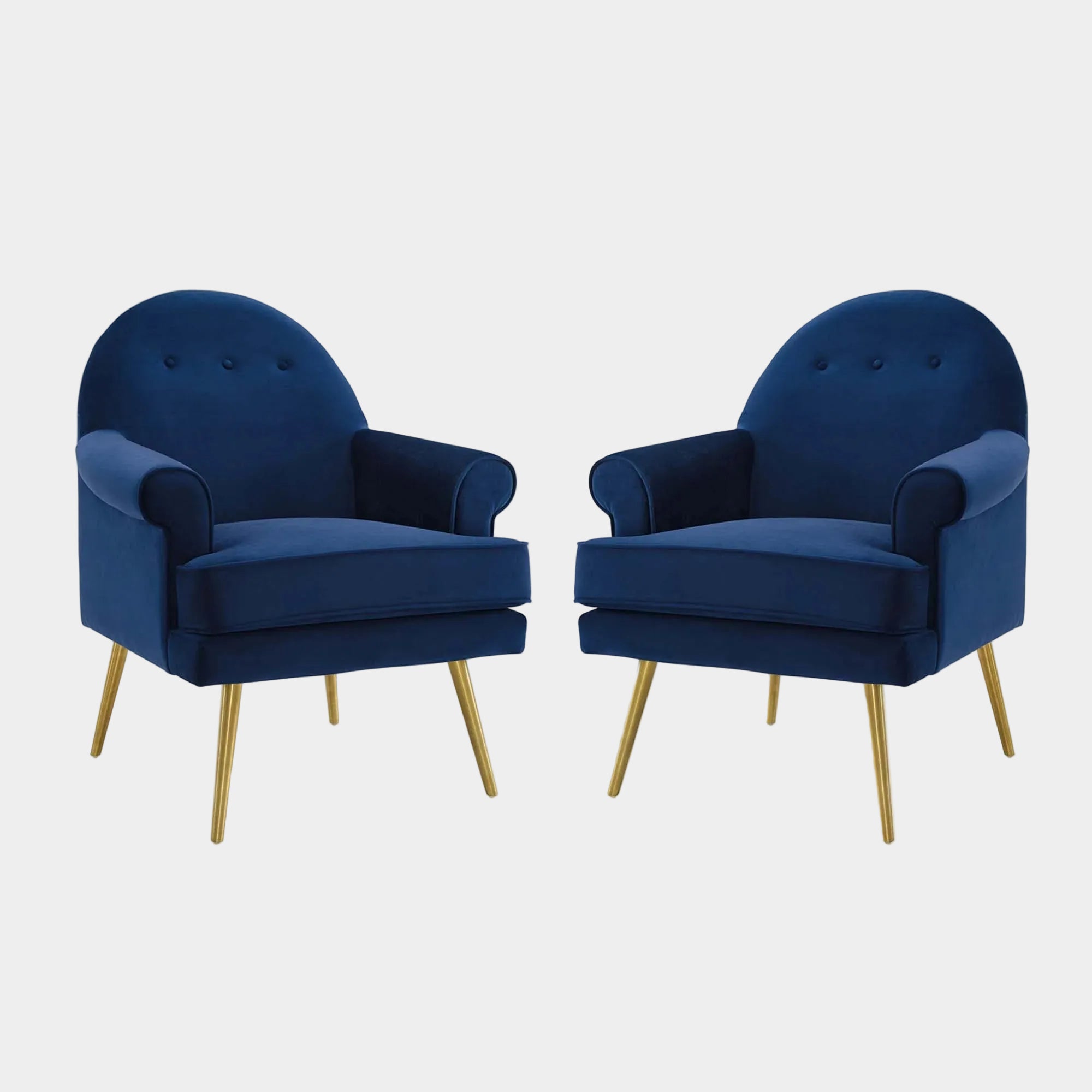 Revive Performance Velvet Armchair Set of 2