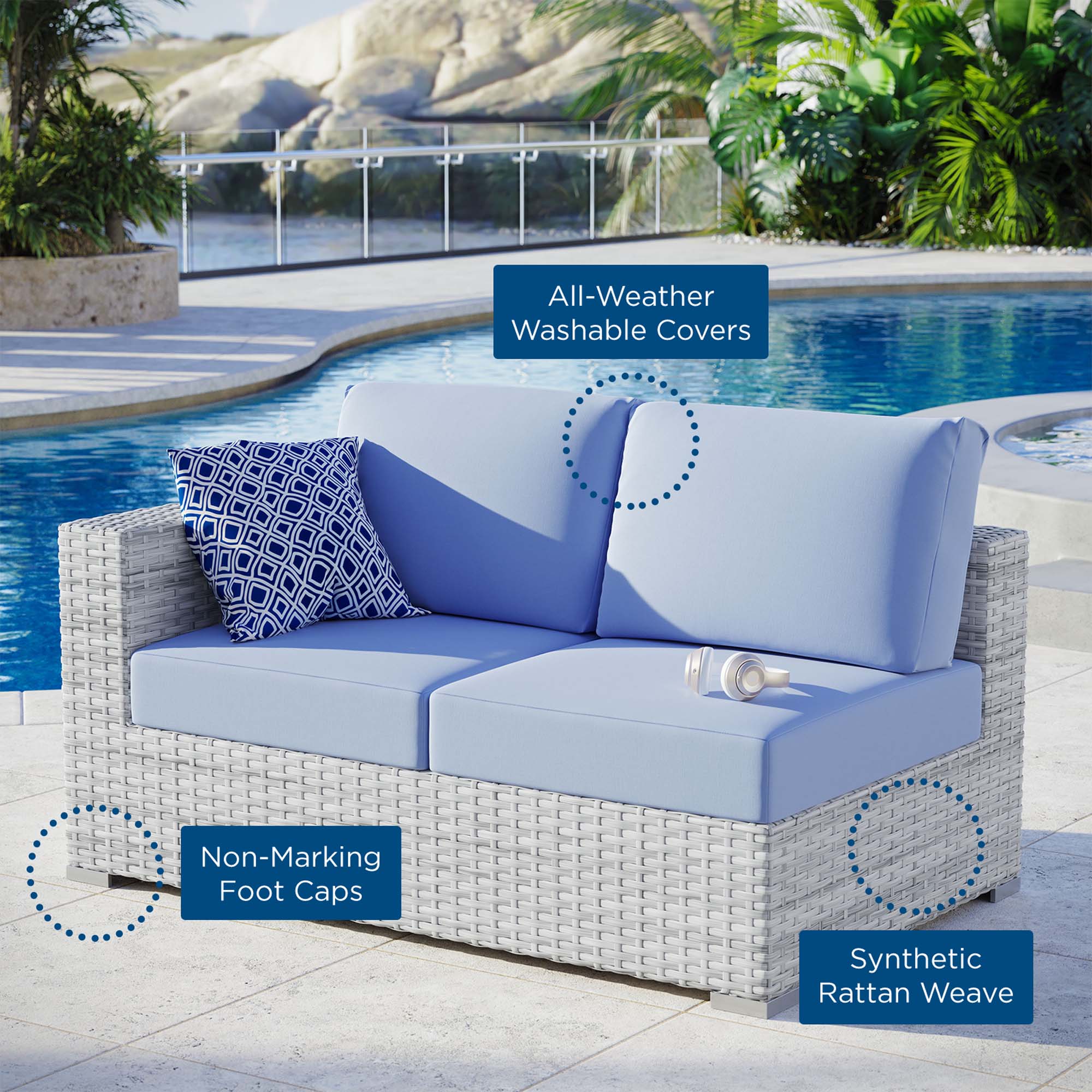 Convene Outdoor Patio Left-Arm Loveseat