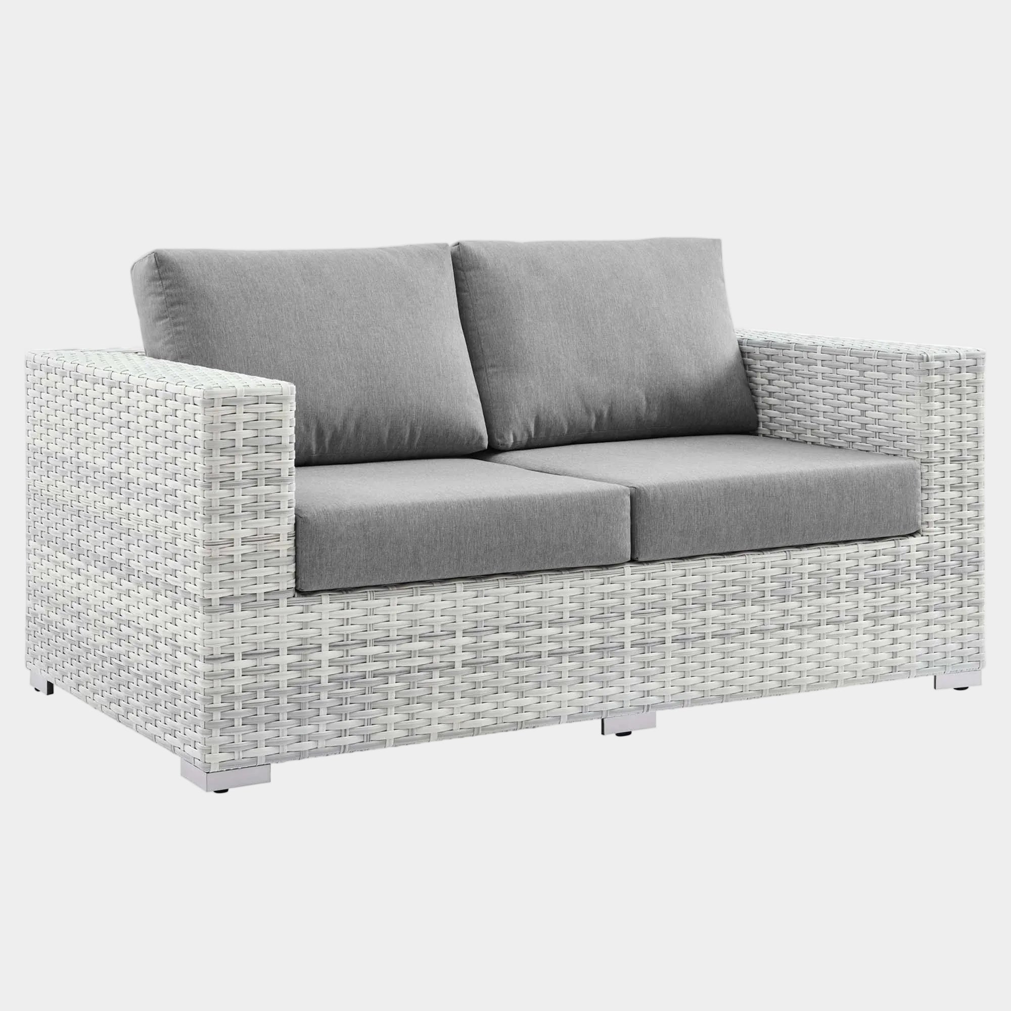 Convene Outdoor Patio Loveseat in Light Gray