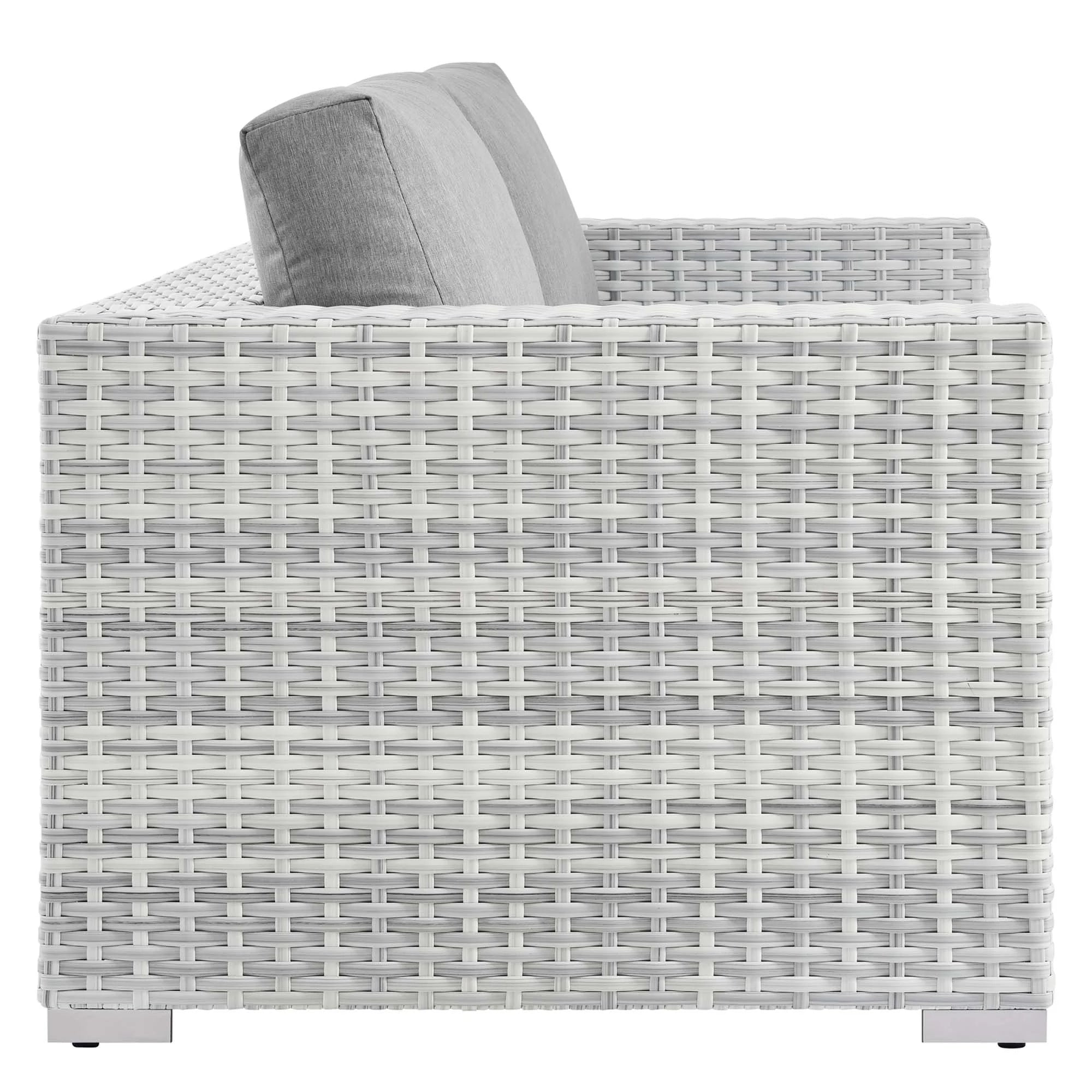 Convene Outdoor Patio Loveseat in Light Gray