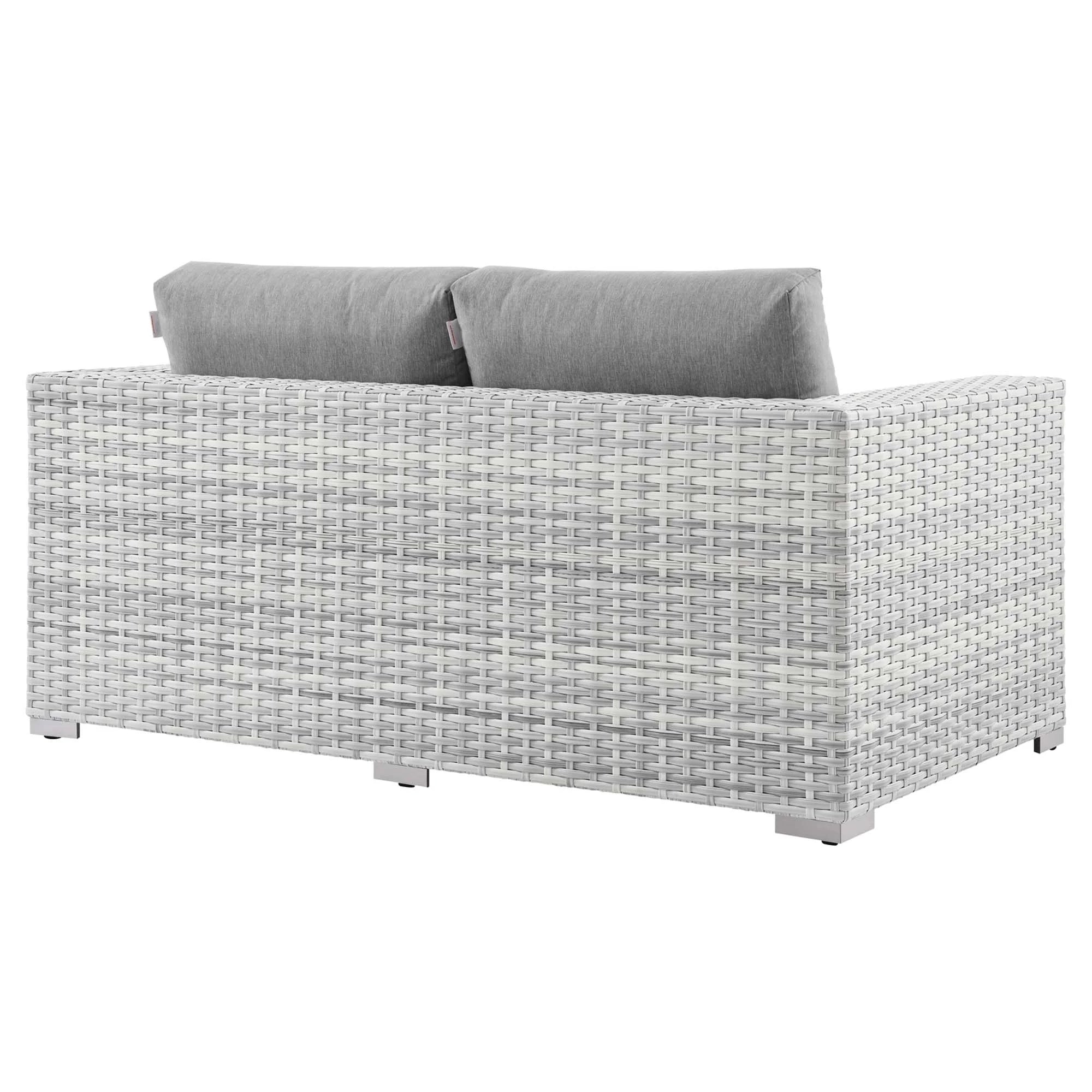 Convene Outdoor Patio Loveseat in Light Gray