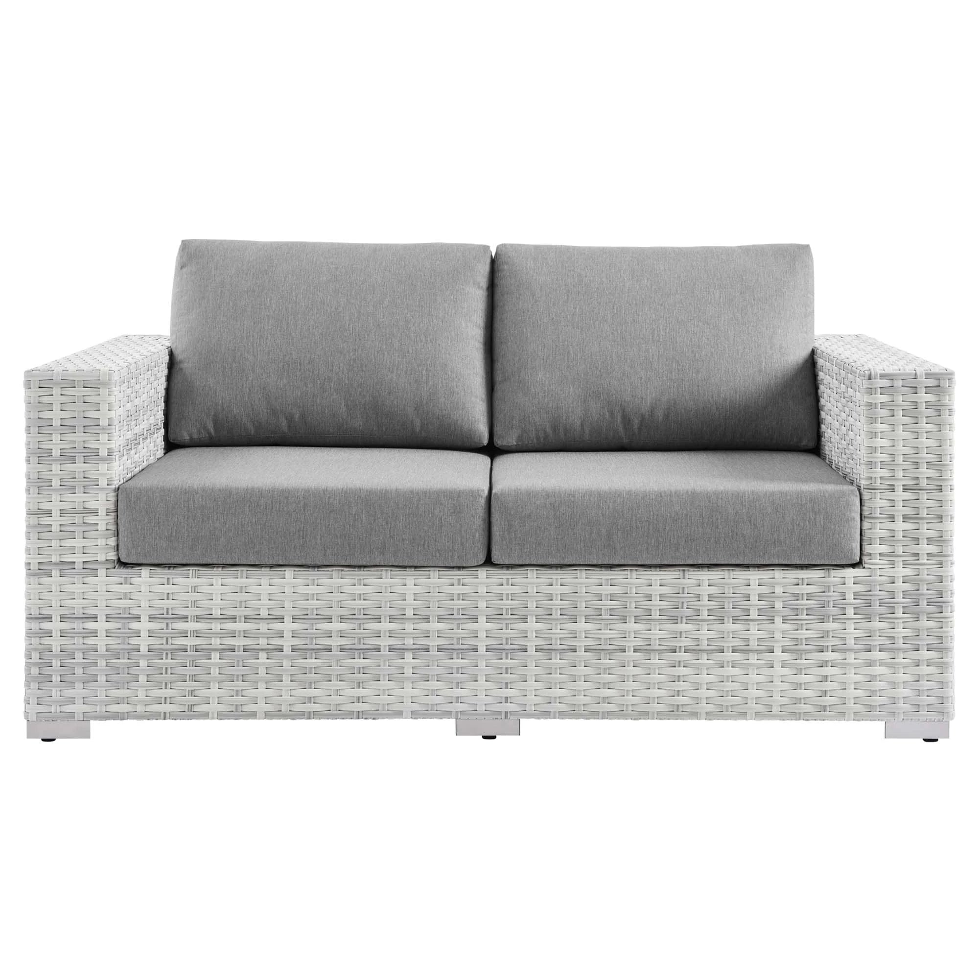 Convene Outdoor Patio Loveseat in Light Gray