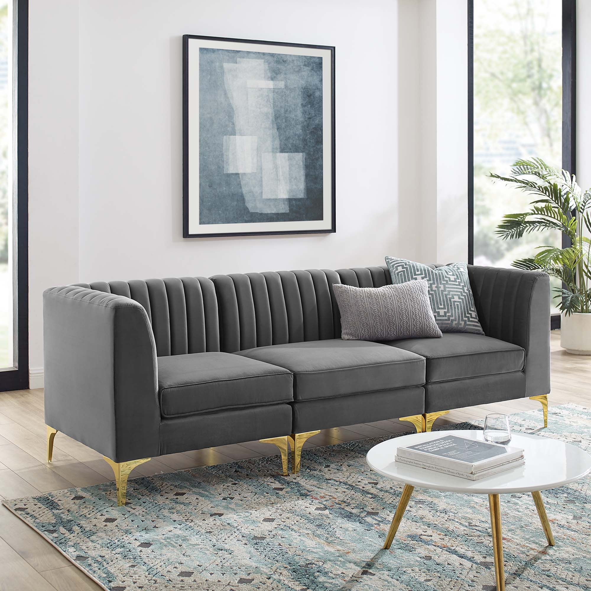 Chaise sans accoudoirs rembourrée en duvet Commix