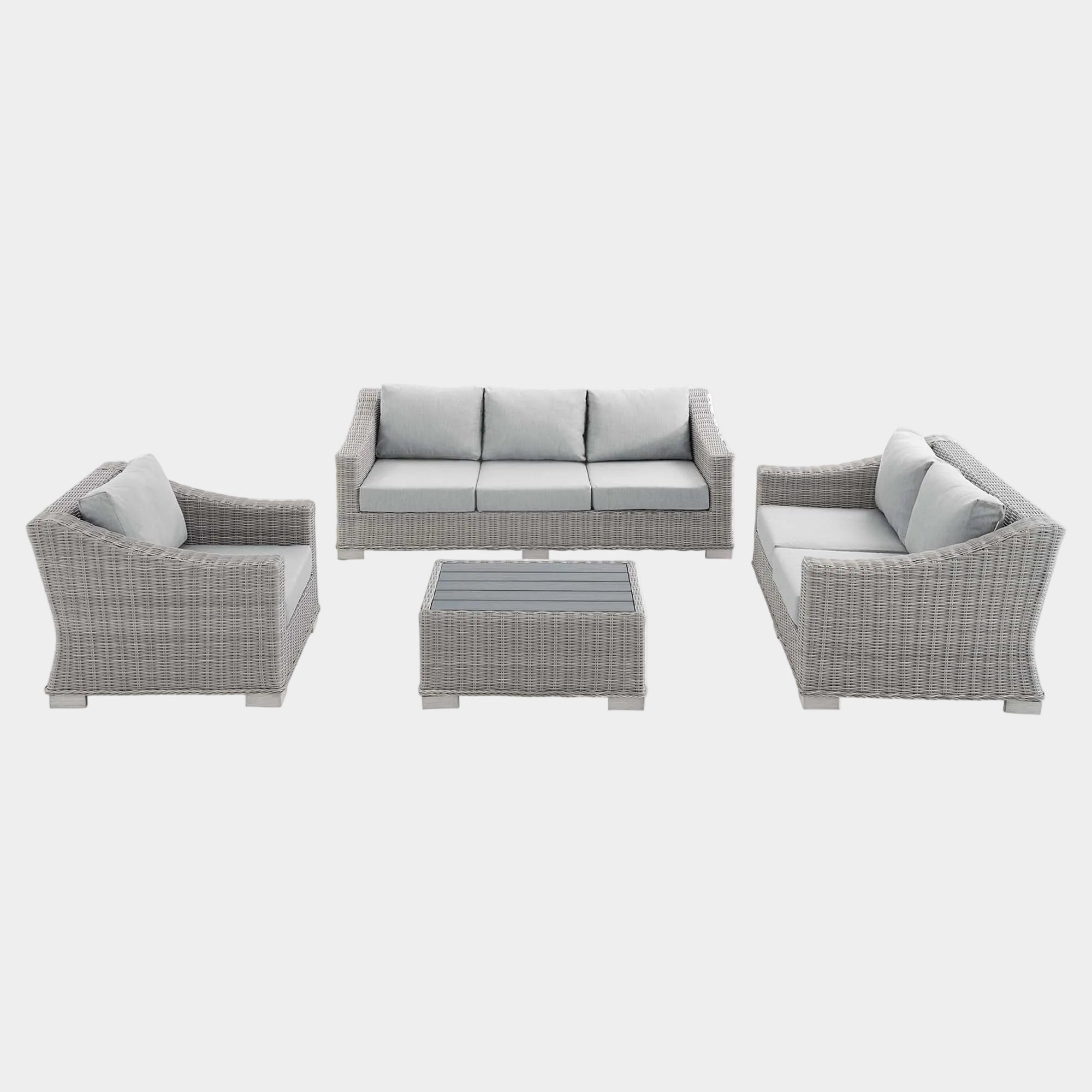 Conway 4-Piece Sunbrellaยฎ Outdoor Patio Wicker Rattan Furniture Set