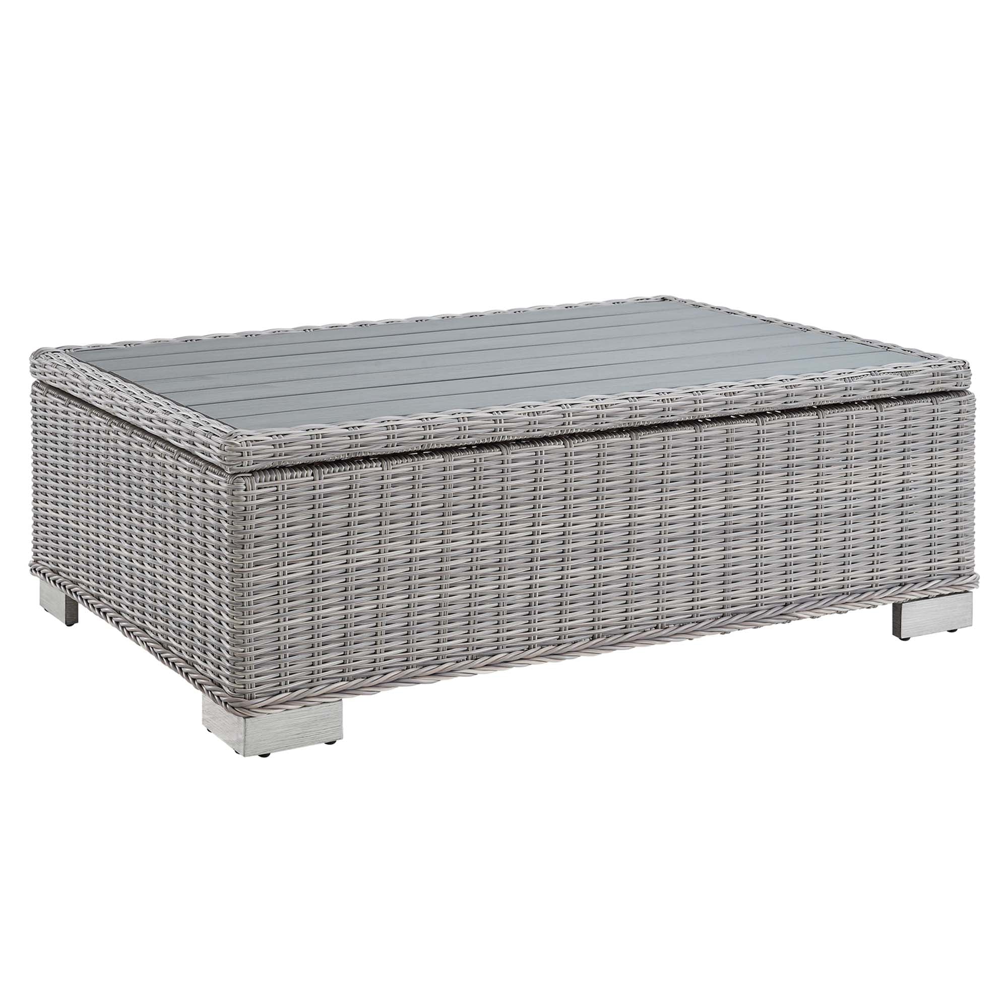 Conway 5-Piece Sunbrella® Outdoor Patio Wicker Rattan Furniture Set in Light Gray Navy
