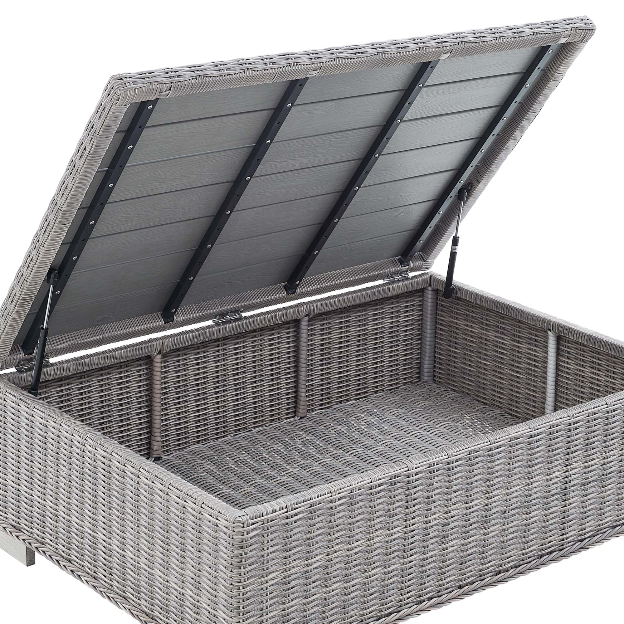 Conway 5-Piece Sunbrella® Outdoor Patio Wicker Rattan Furniture Set in Light Gray Navy