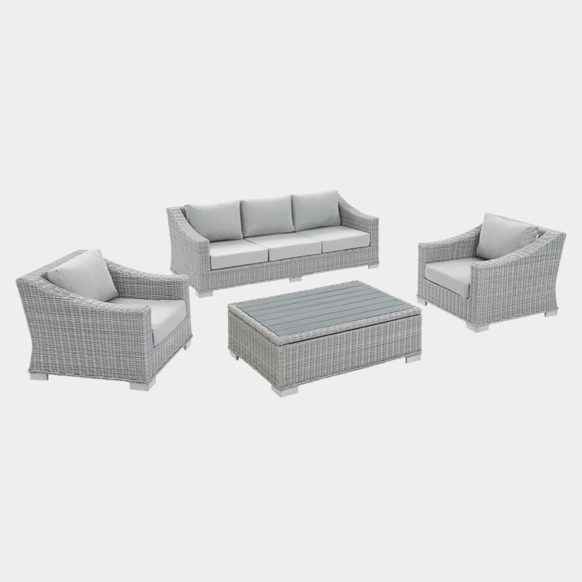 Conway 4-Piece Sunbrella® Outdoor Patio Wicker Rattan Furniture Set