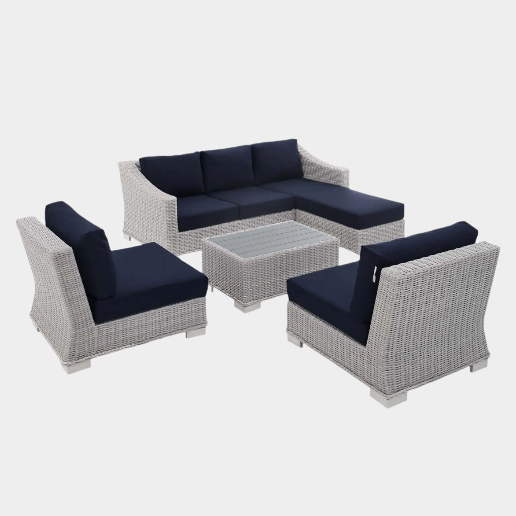 Conway 5-Piece Sunbrella® Outdoor Patio Wicker Rattan Furniture Set