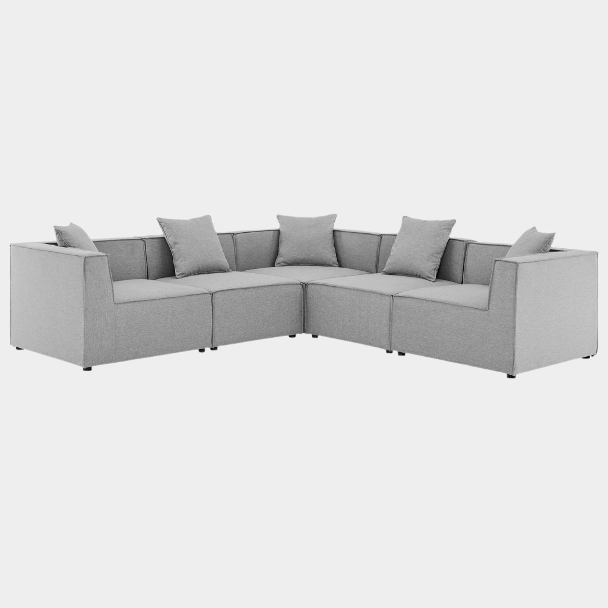 Saybrook 5-Piece Outdoor Patio Upholstered Sectional Sofa