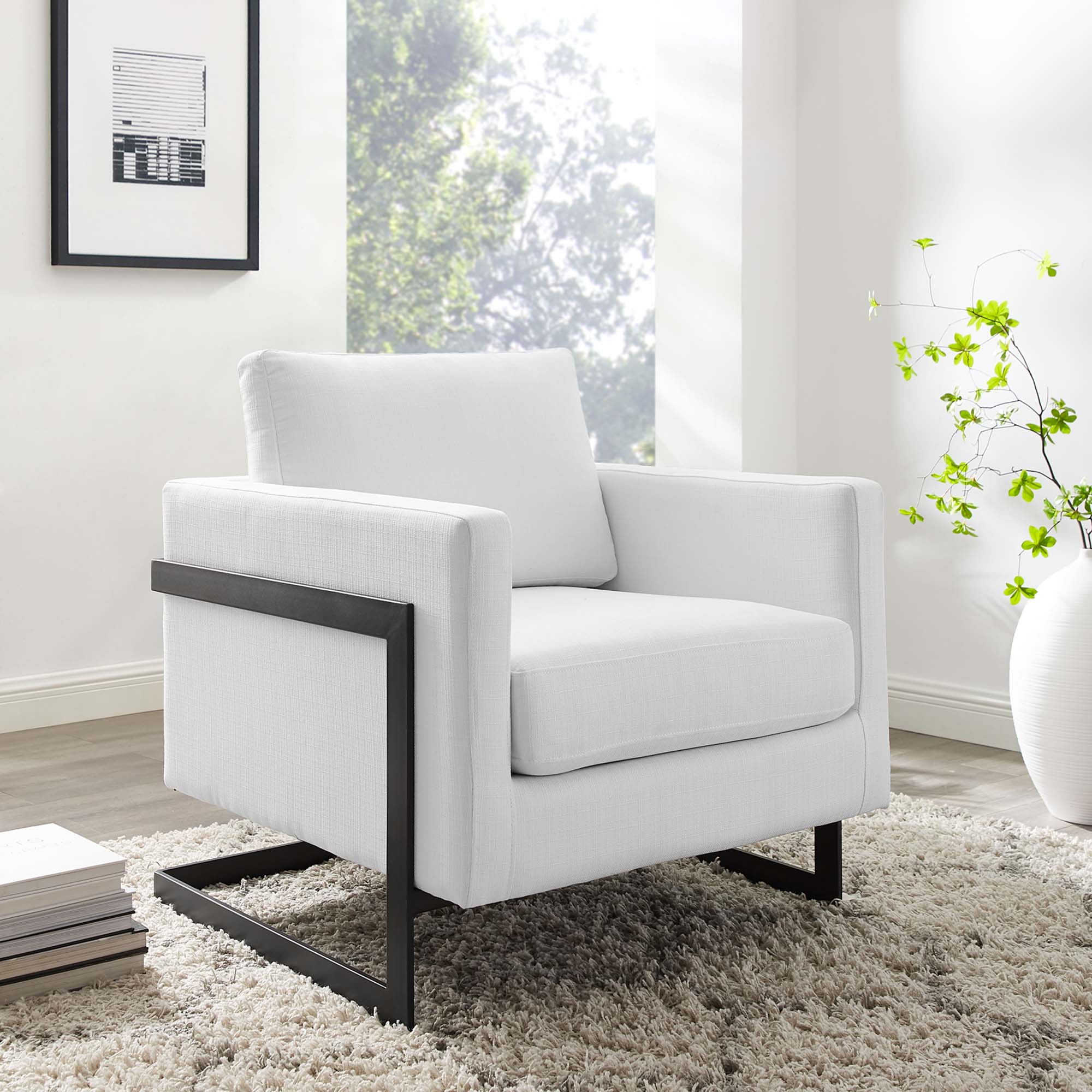 Fauteuil d'appoint en tissu rembourré Posse