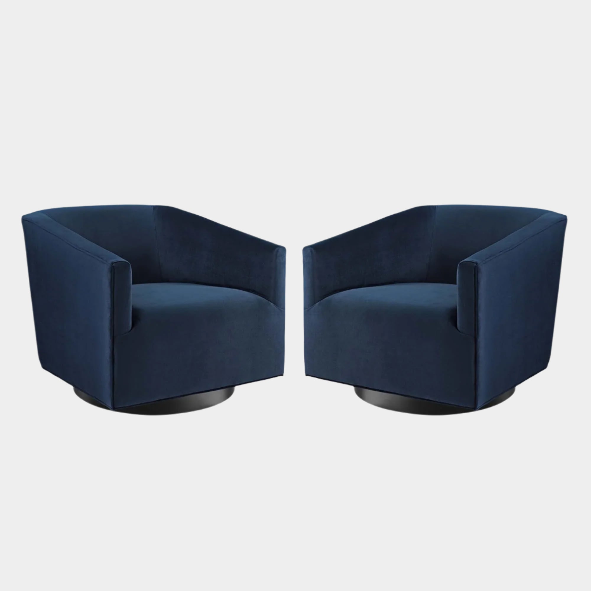 Ensemble de 2 chaises pivotantes en velours Twist Performance