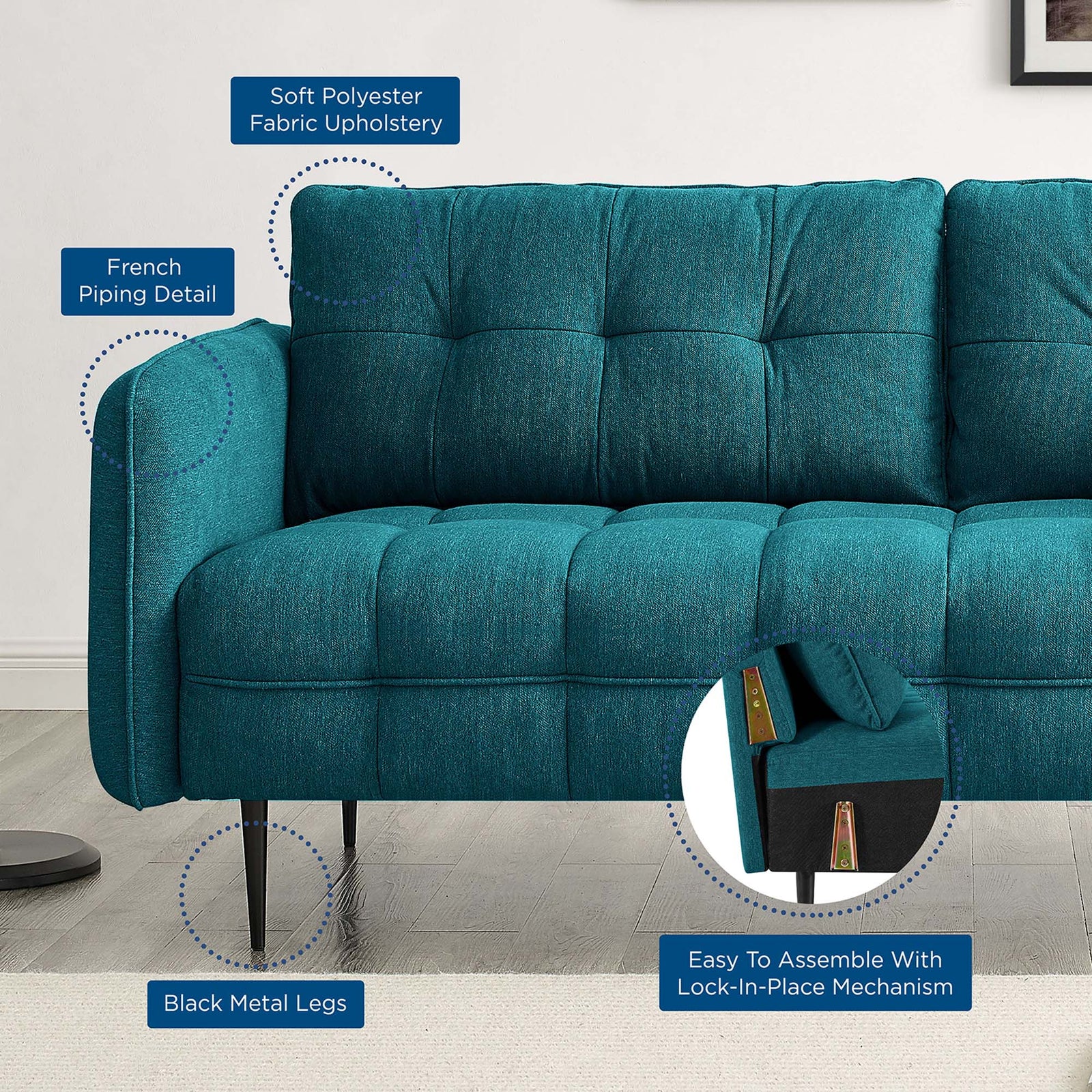 Cameron Tufted Fabric Sofa