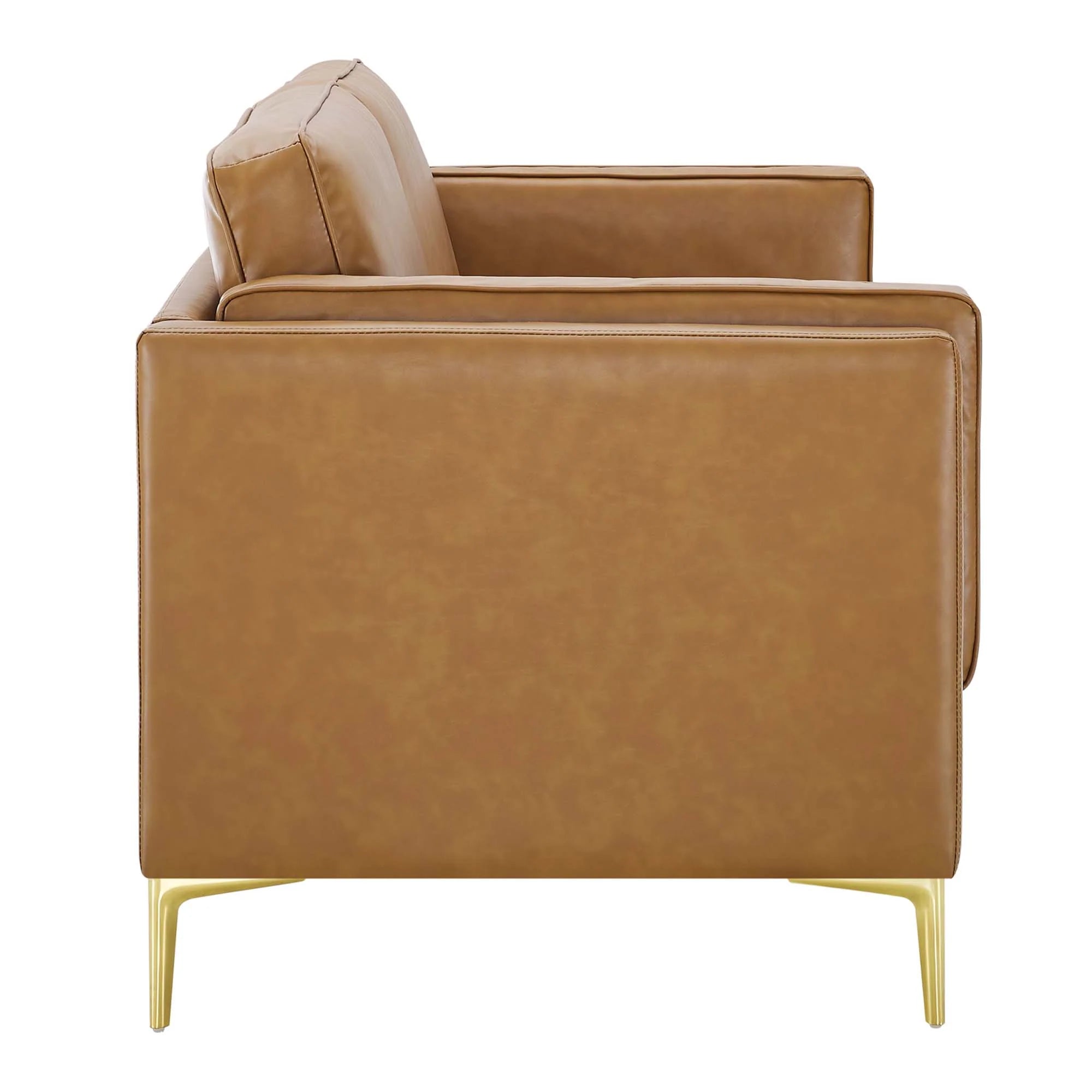 Kaiya Vegan Leather Sofa in Tan