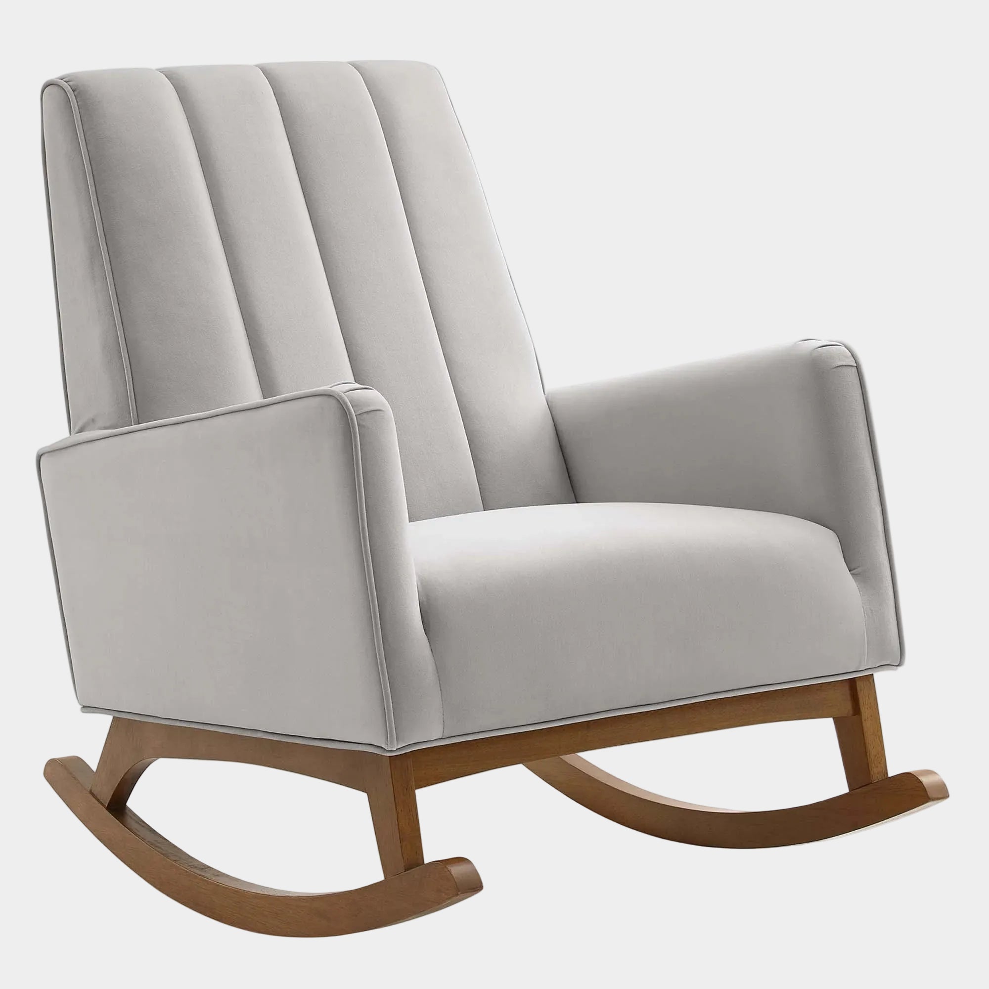 Sway Performance Velvet Rocking Chair in Light Gray