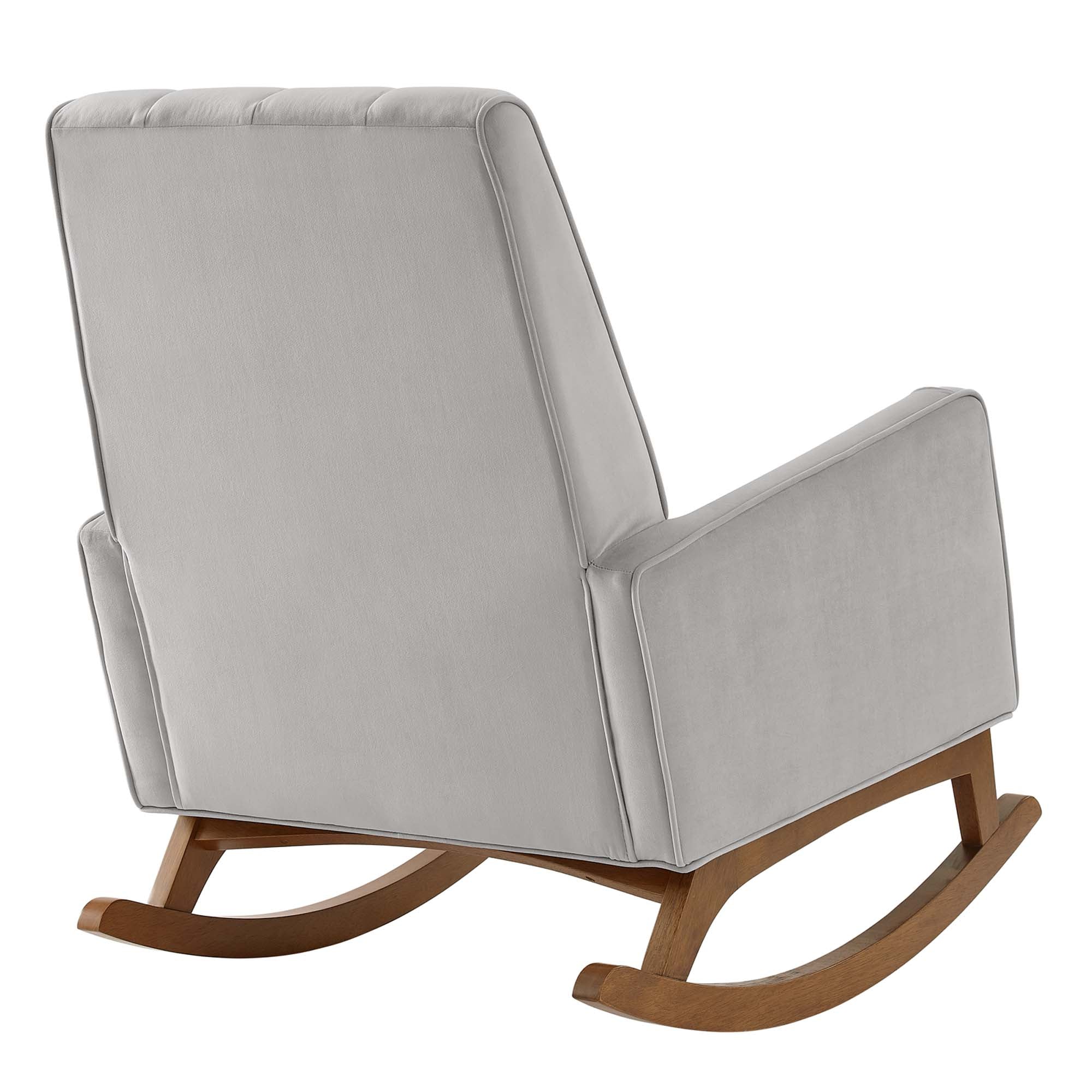Sway Performance Velvet Rocking Chair in Light Gray