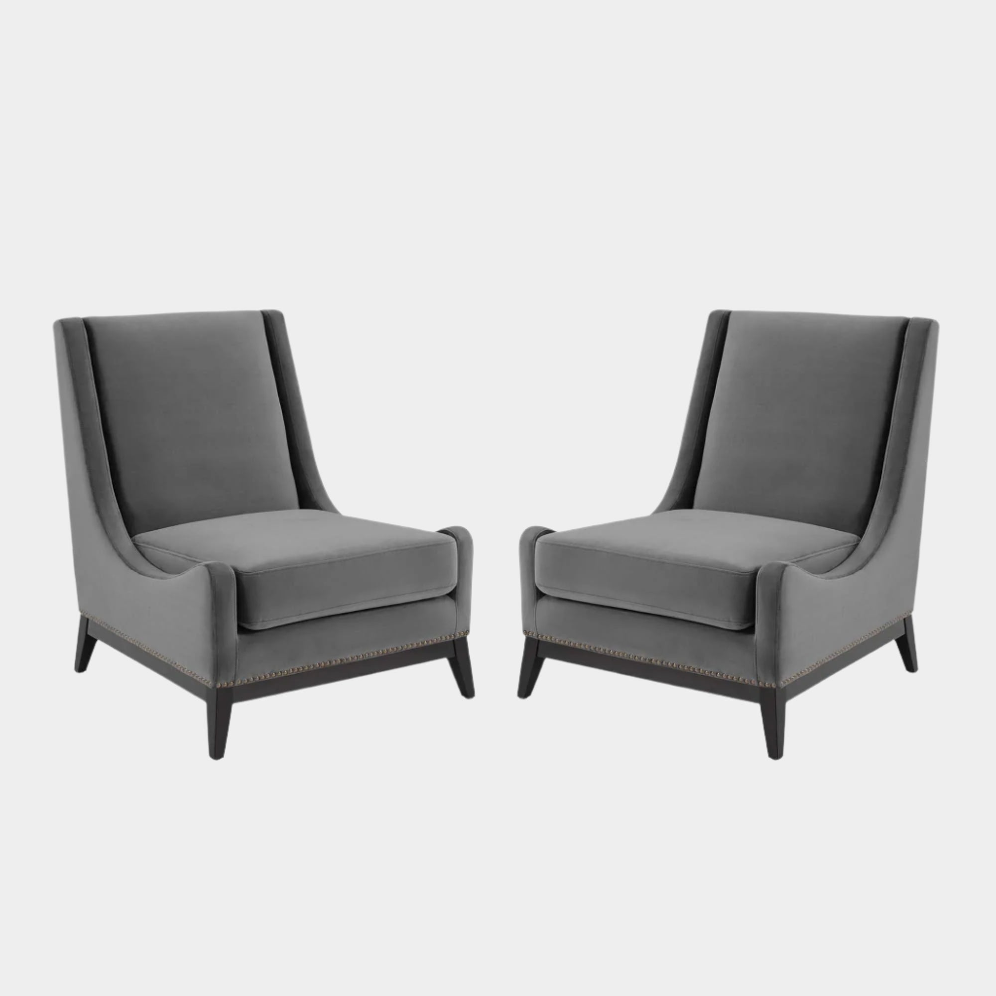 Fauteuil de salon en velours Ponder Performance